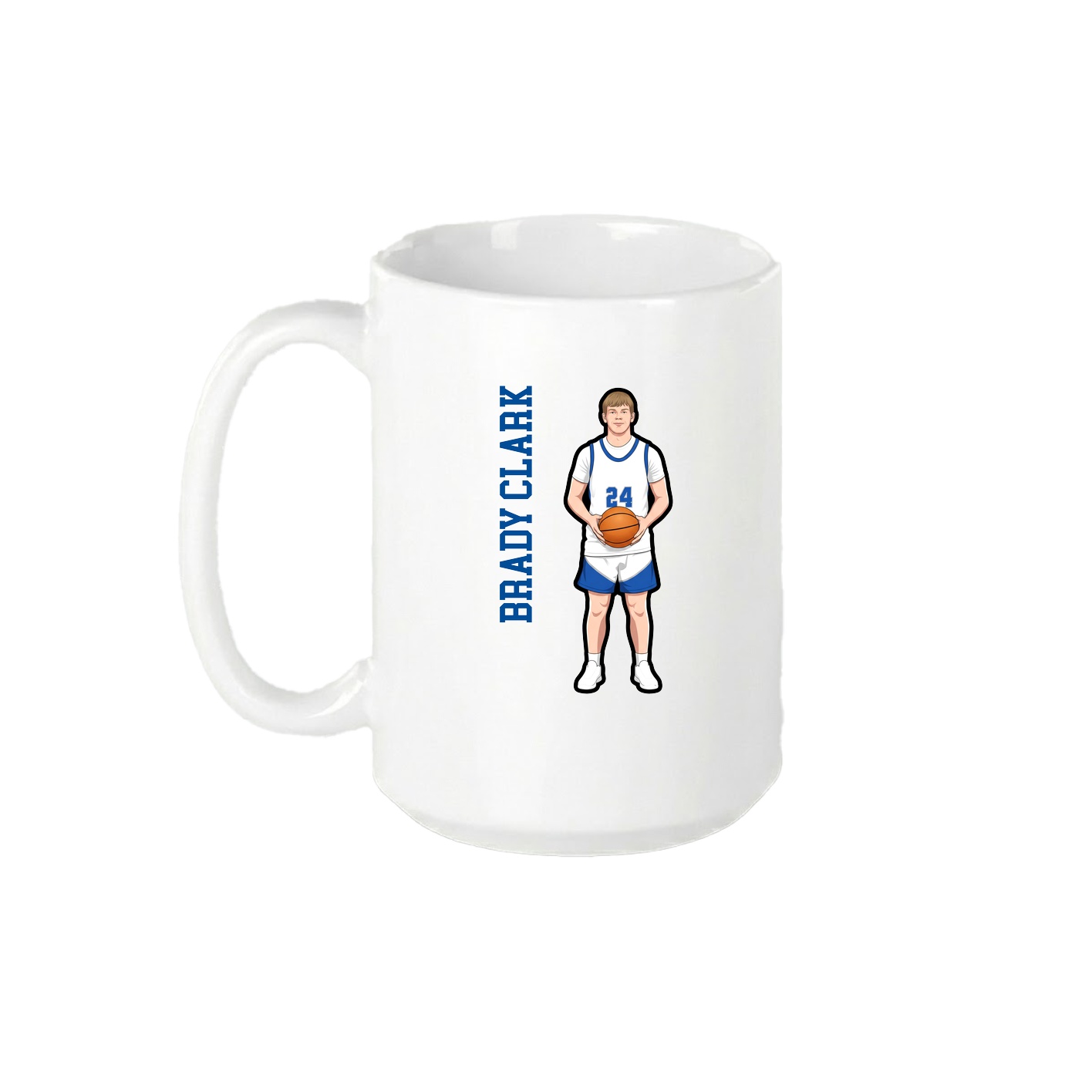 15oz Coffee Mug — Name Vertical in White