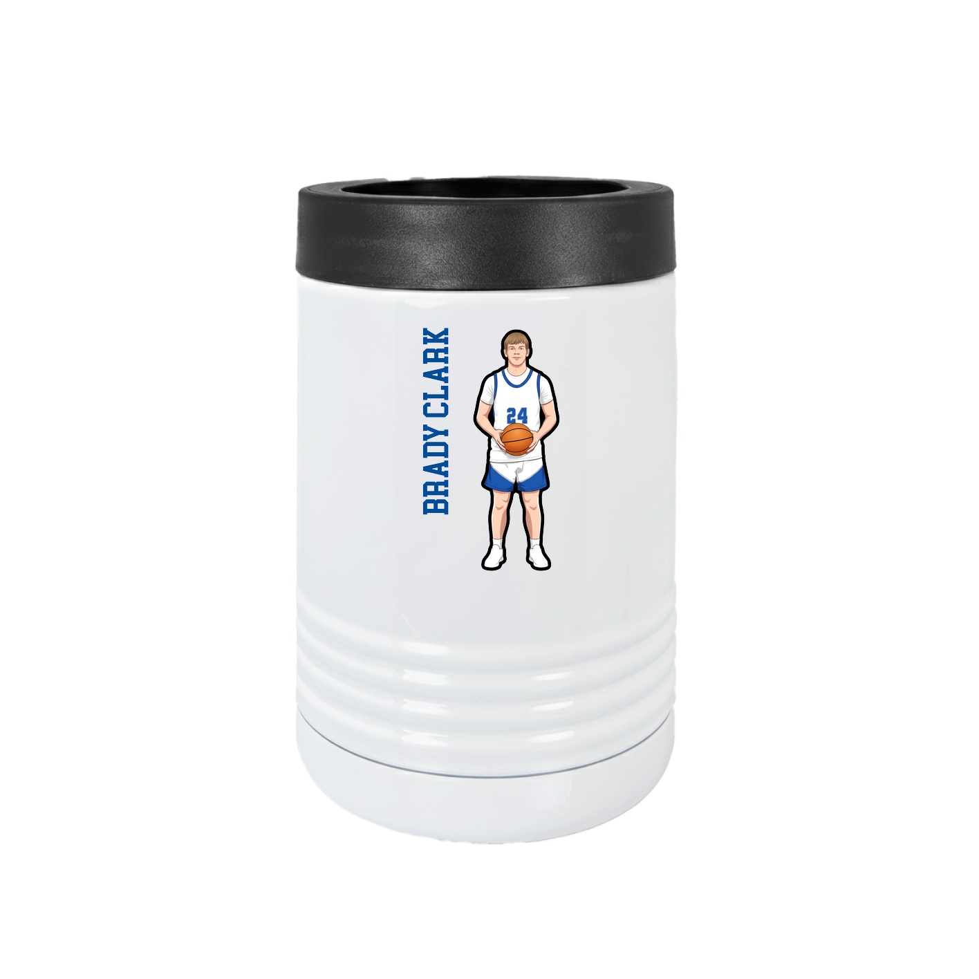 Beverage Holder — Name Vertical in White