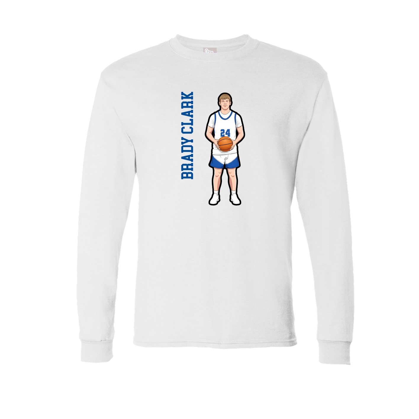 Long Sleeve Tee — Name Vertical in White