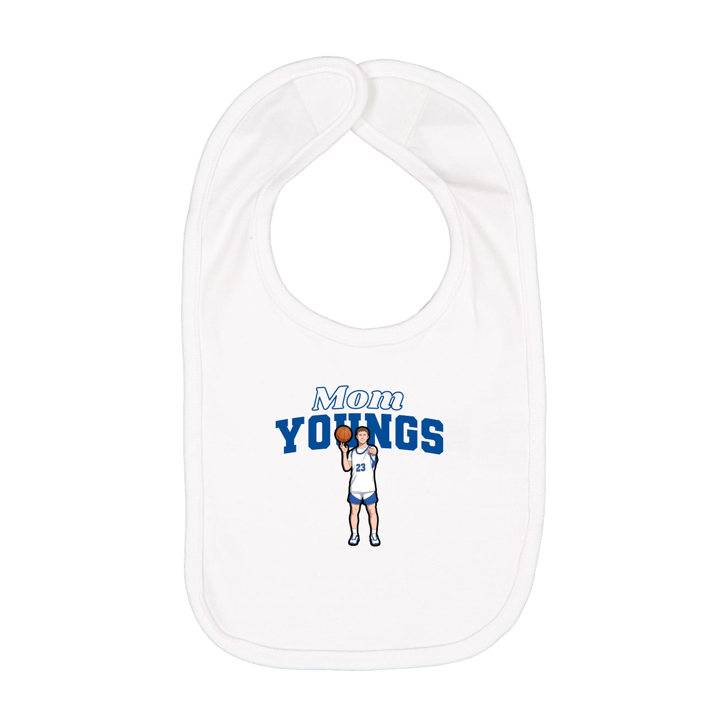 Infant Bib — Mothers Day Block in White