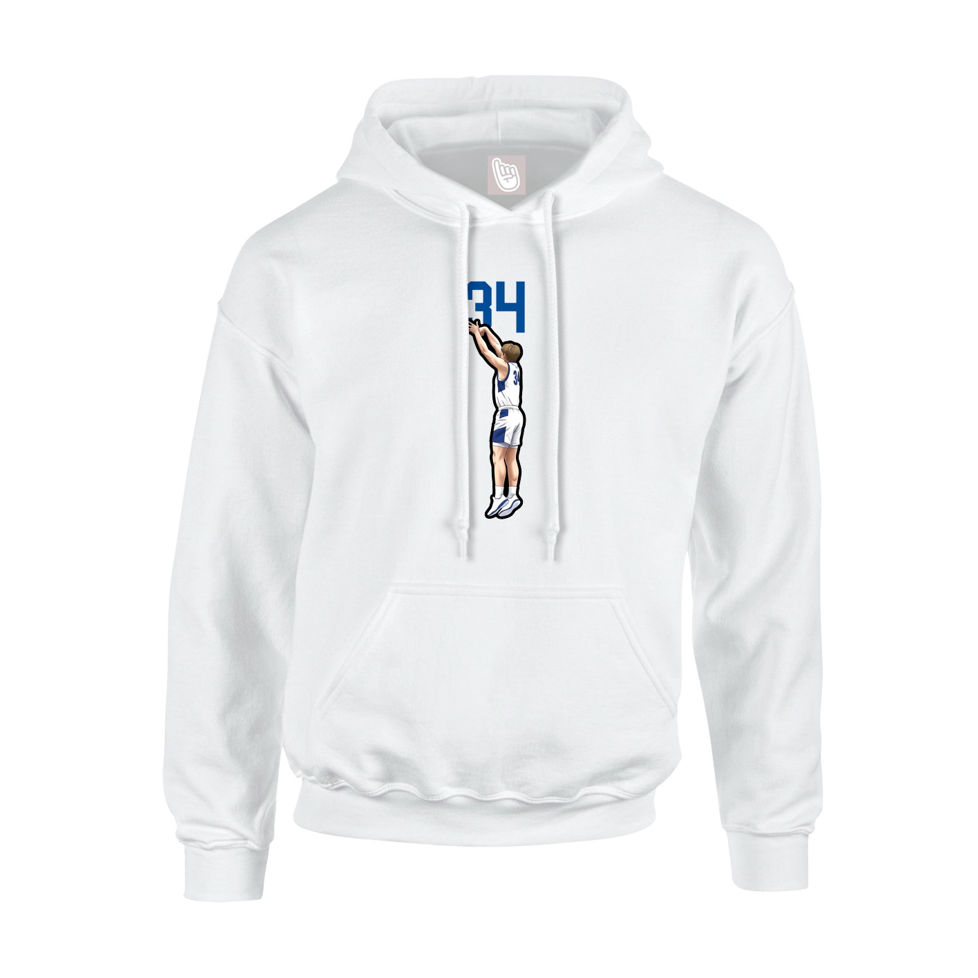 Youth Hoodie — Number Top in White