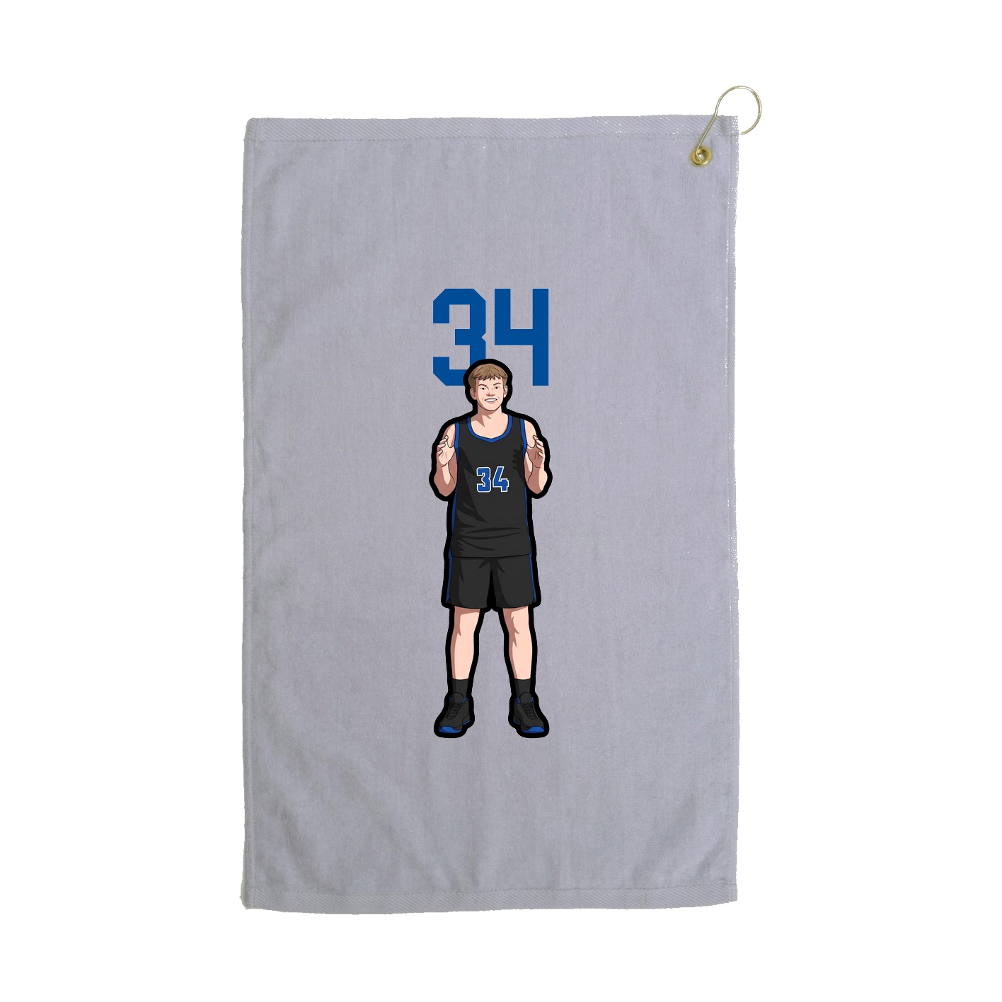 Golf Towel — Number Top in Grey