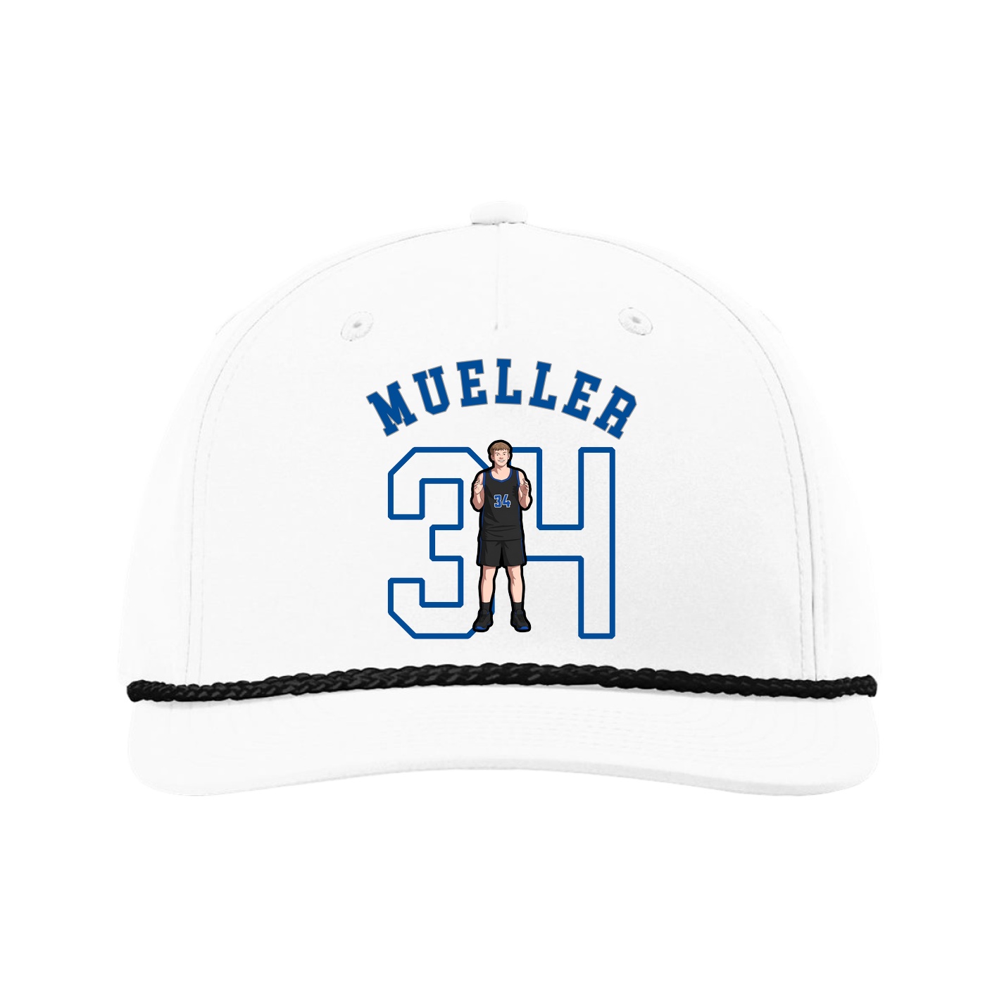Five-Panel Classic Rope Cap — Shirsey Arch in White