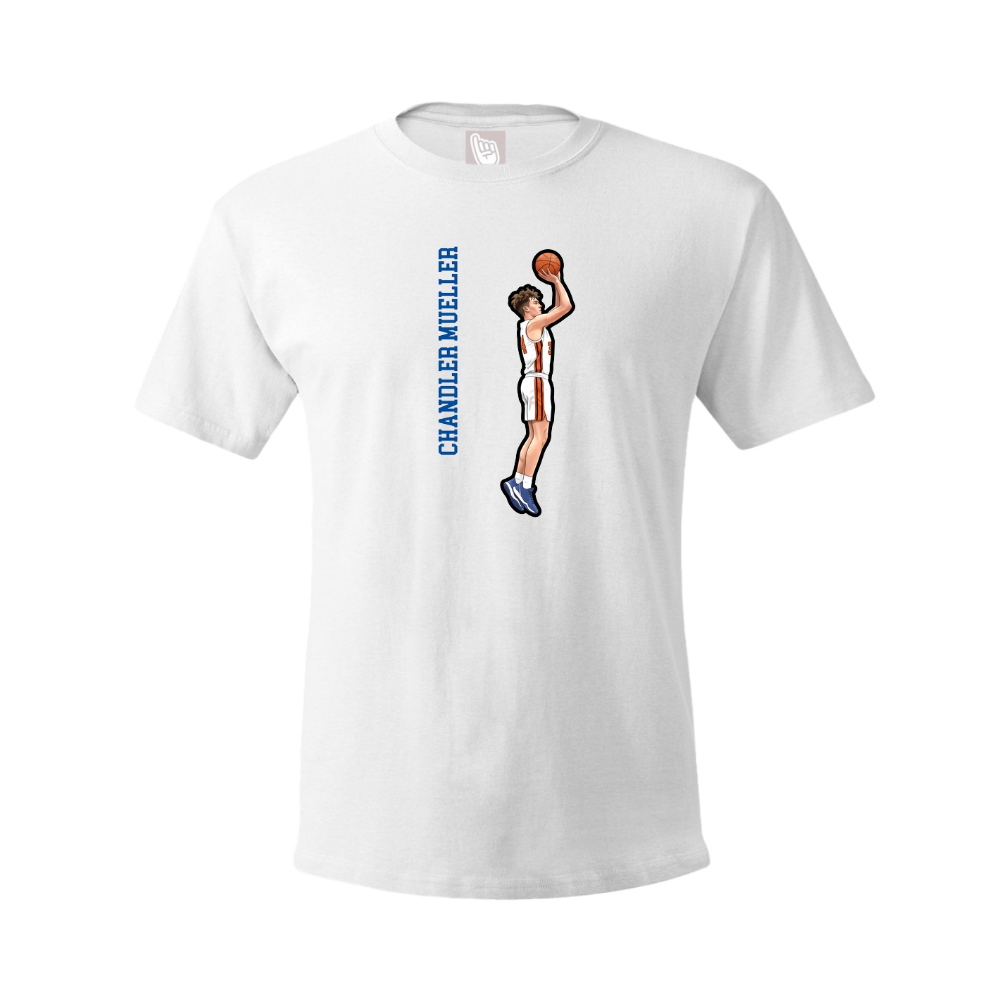 Youth Tee — Name Vertical in White