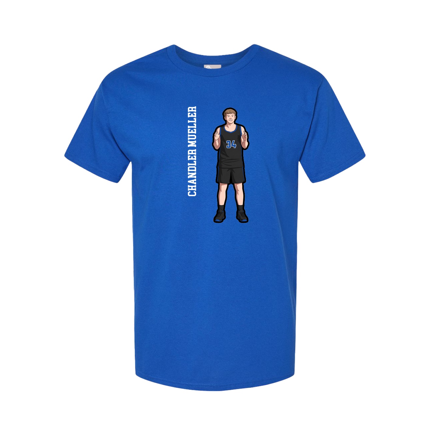 Youth Tee — Name Vertical in Royal
