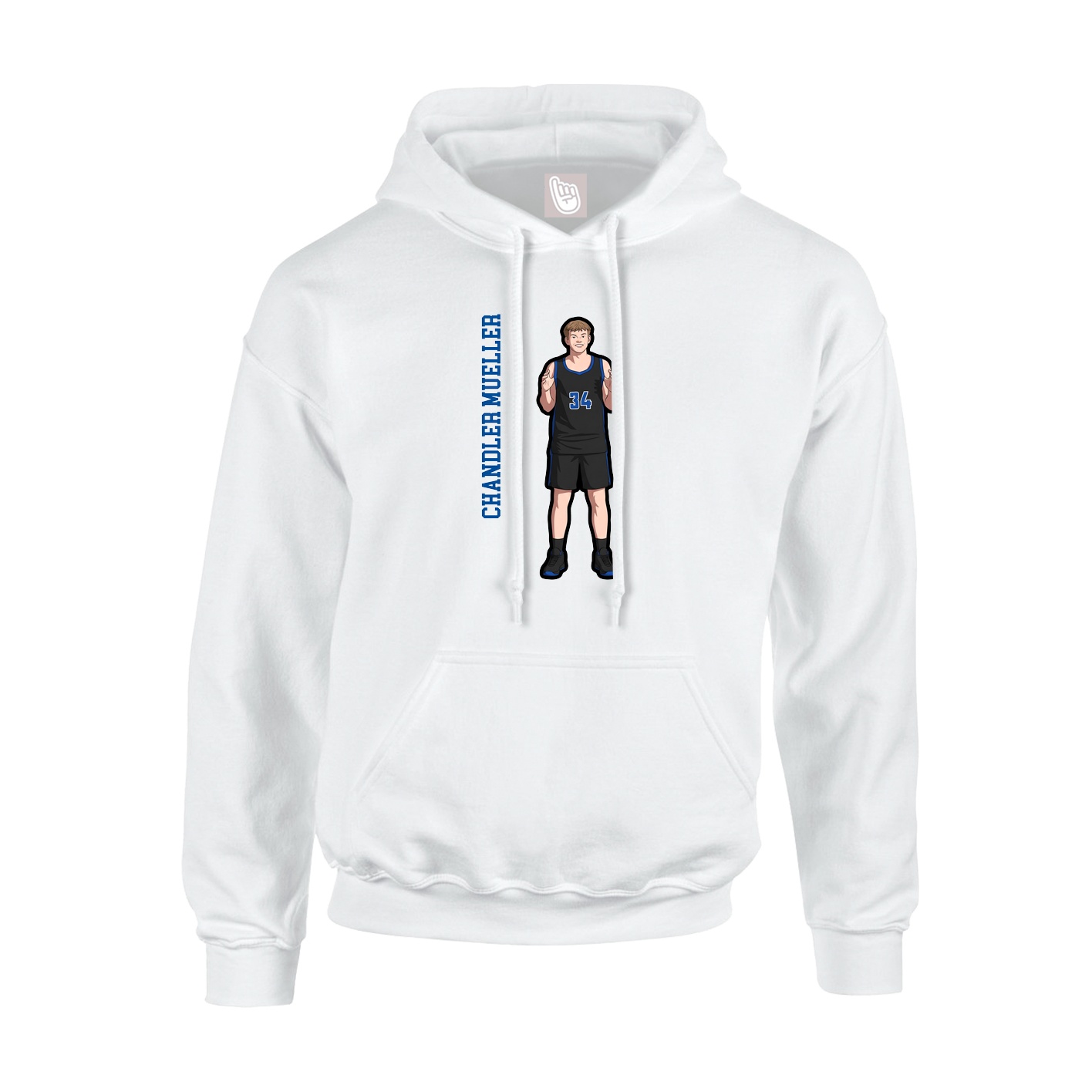 Hoodie — Name Vertical in White