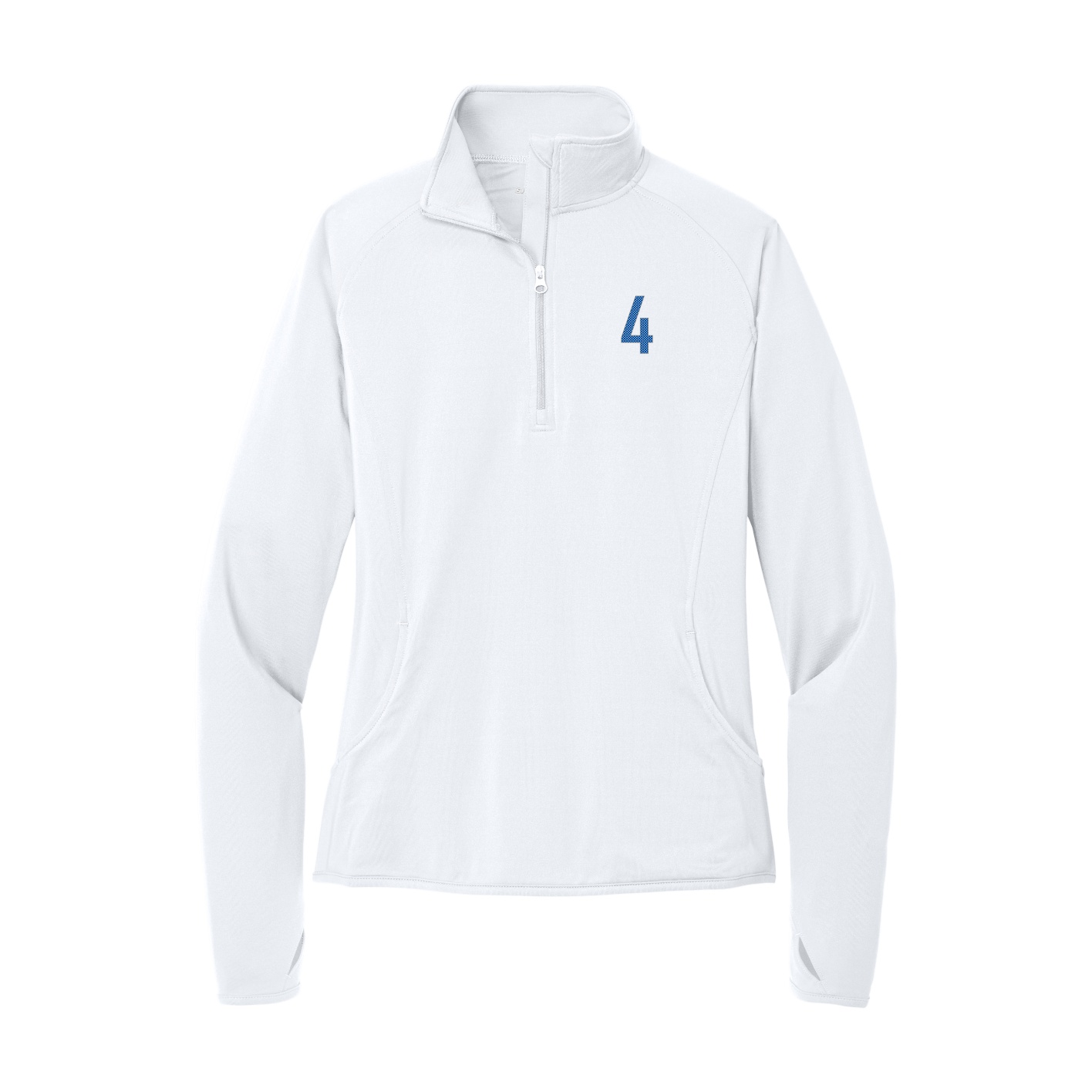 Women's Q-Zip Pullover — Front Shirsy in White
