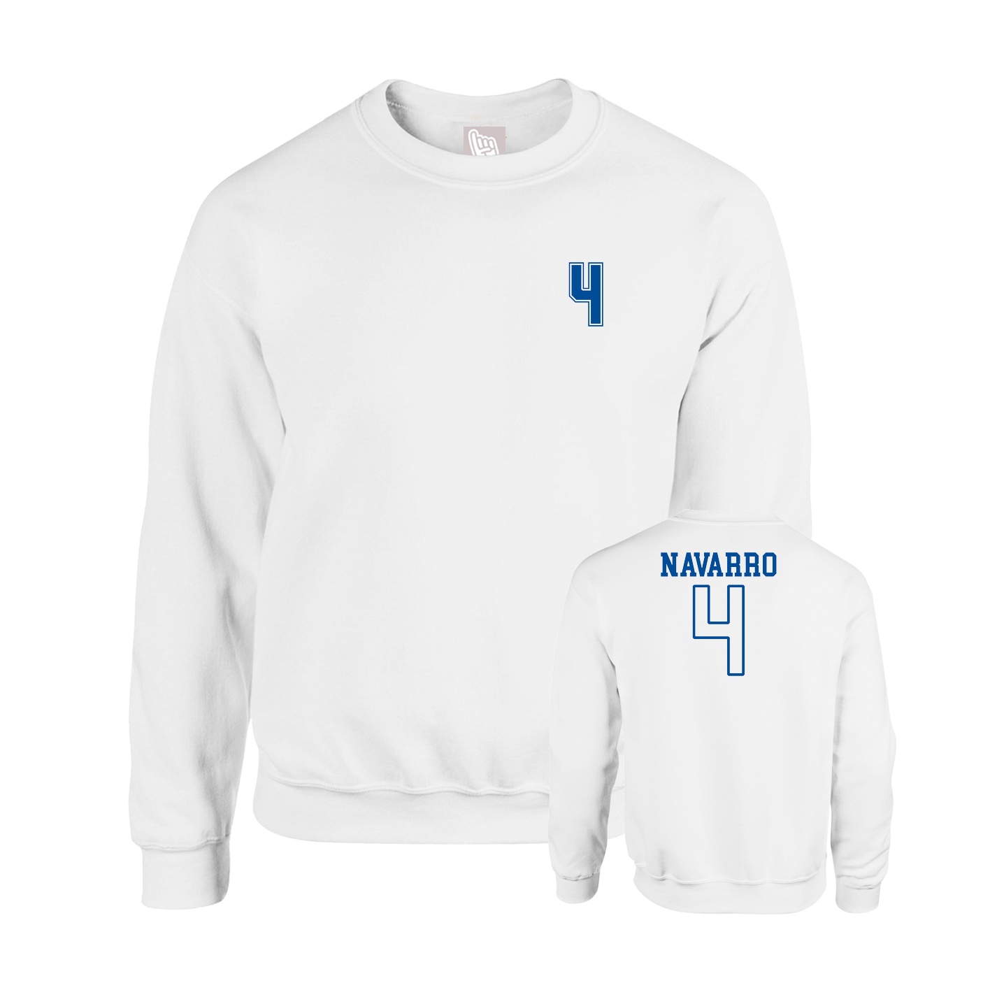 Fleece Crew — Chest Back in White