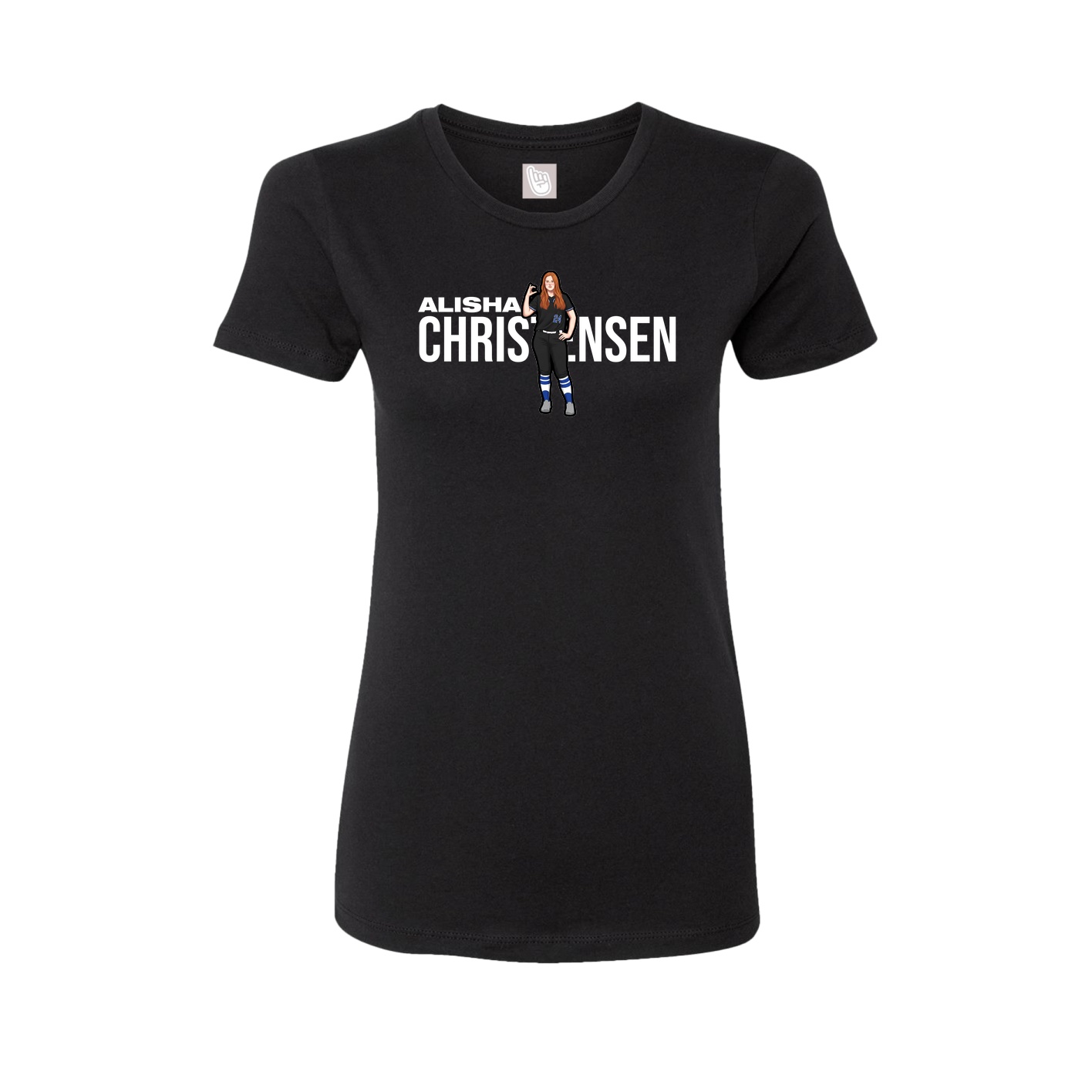 Fitted Women's Tee — Player Name in Black
