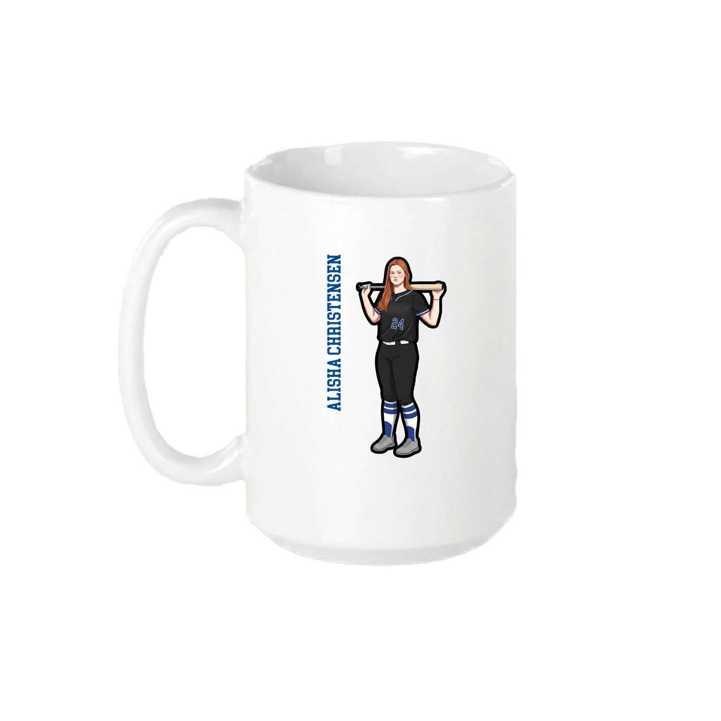 15oz Coffee Mug — Name Vertical in White