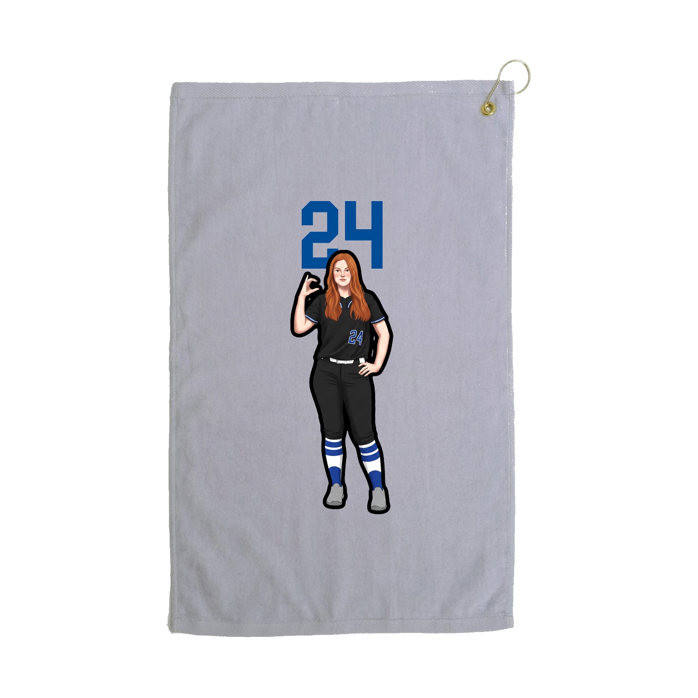 Golf Towel — Number Top in Grey