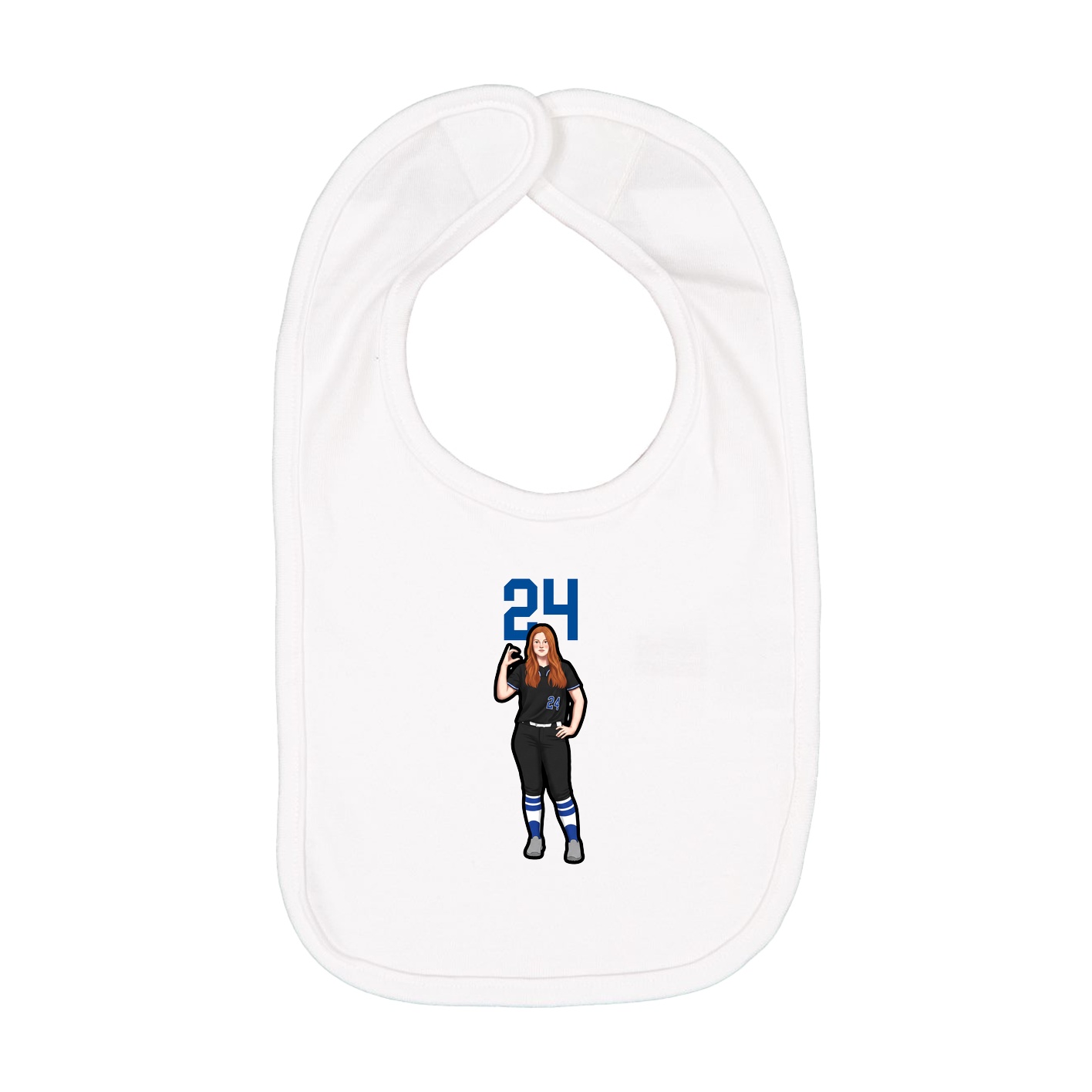 Infant Bib — Number Top in White