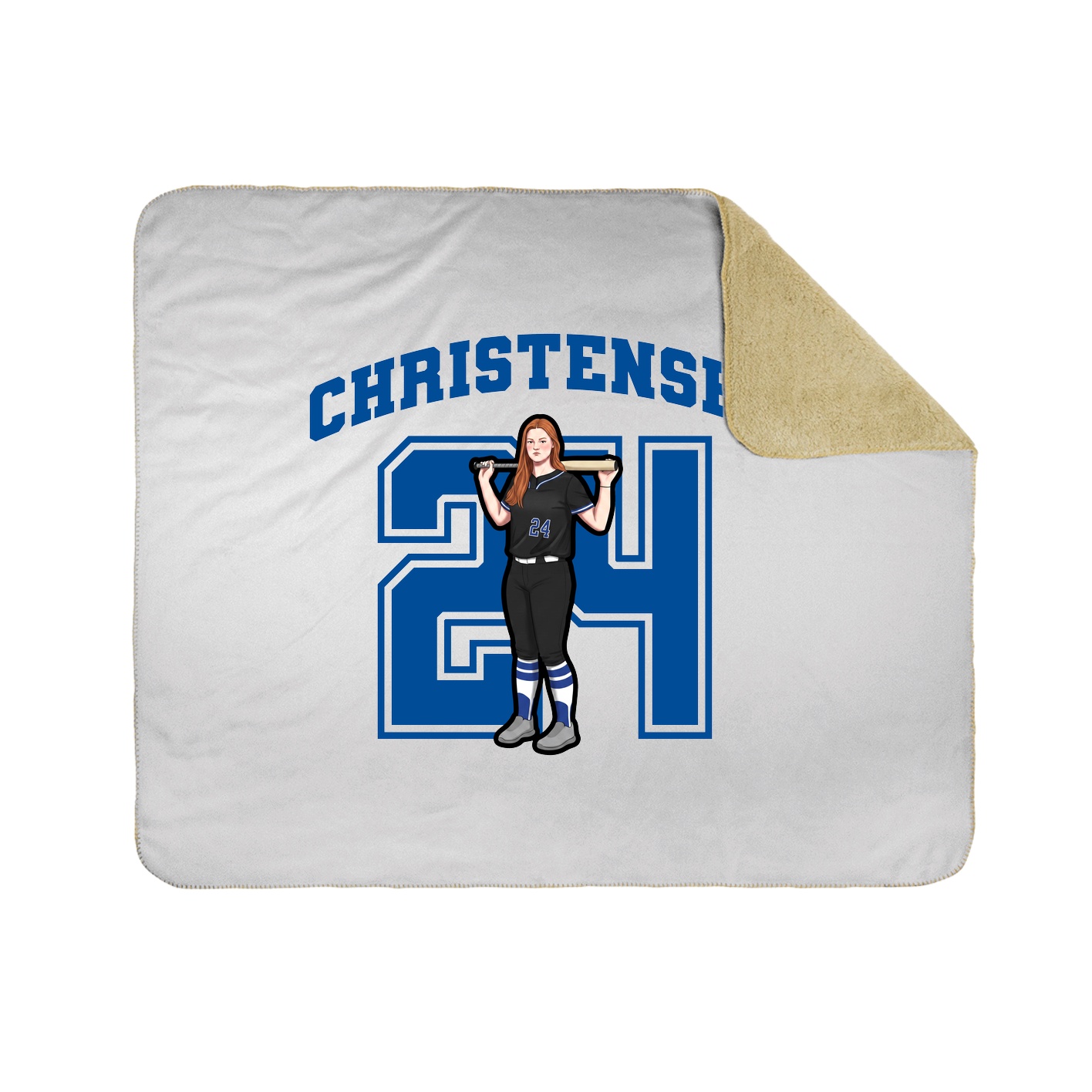 Throw Blanket — Number in White