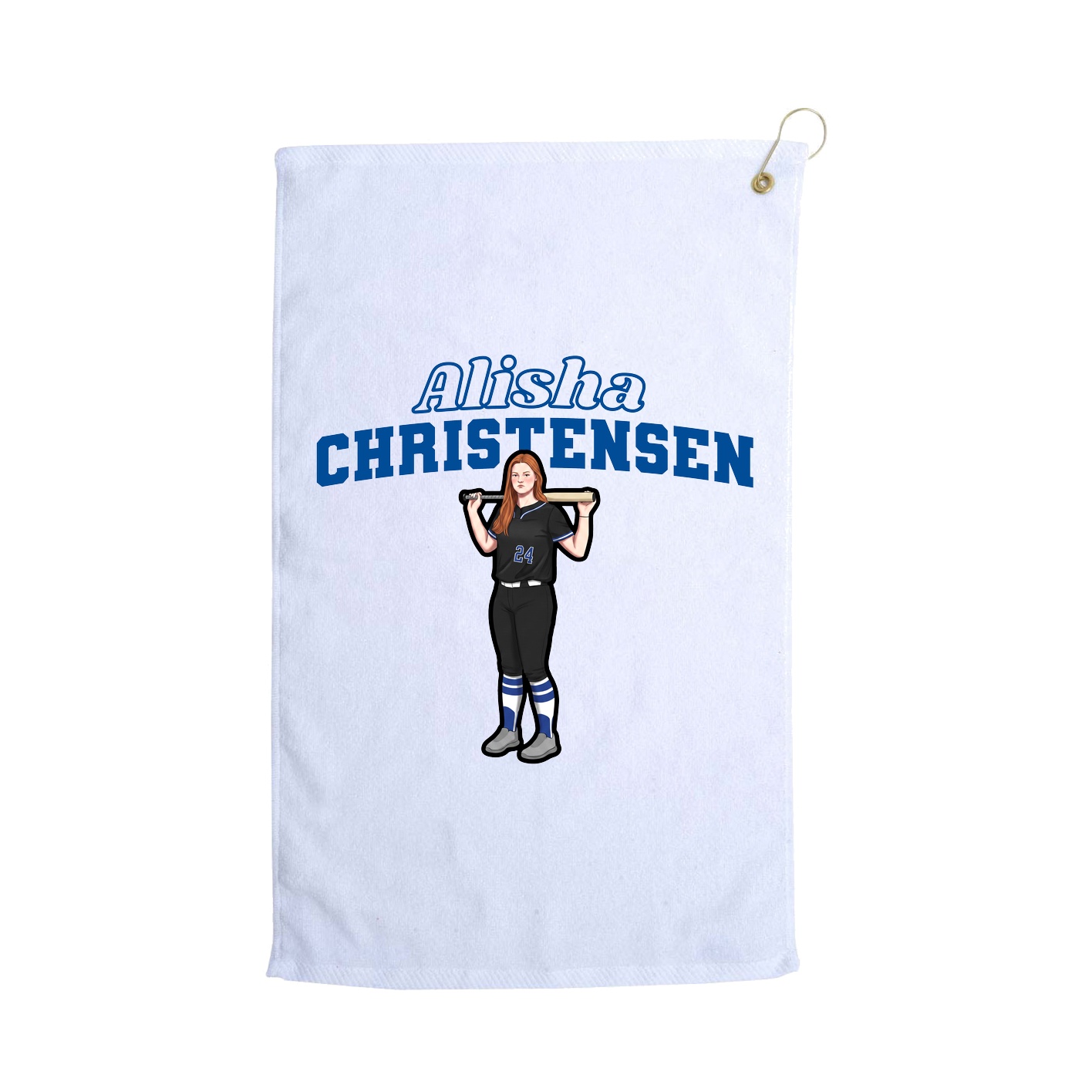 Golf Towel — Name Arch in White