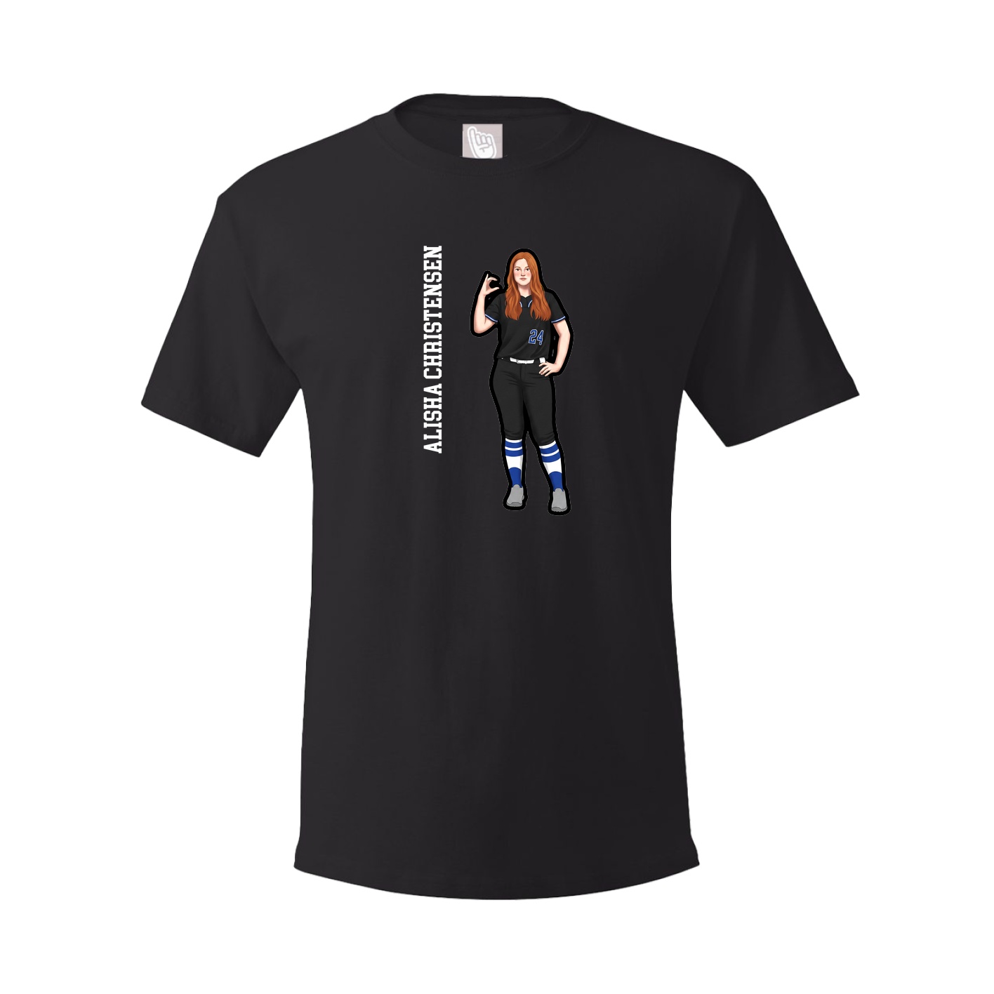 Youth Tee — Name Vertical in Black