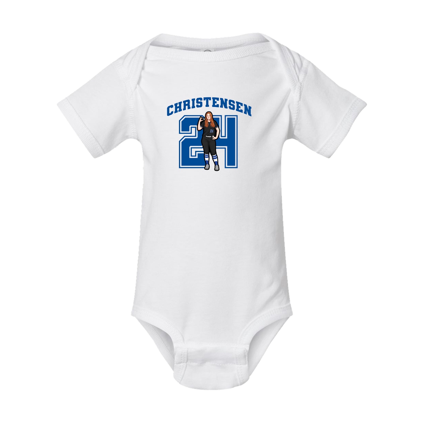 Baby Onesie — Number in White