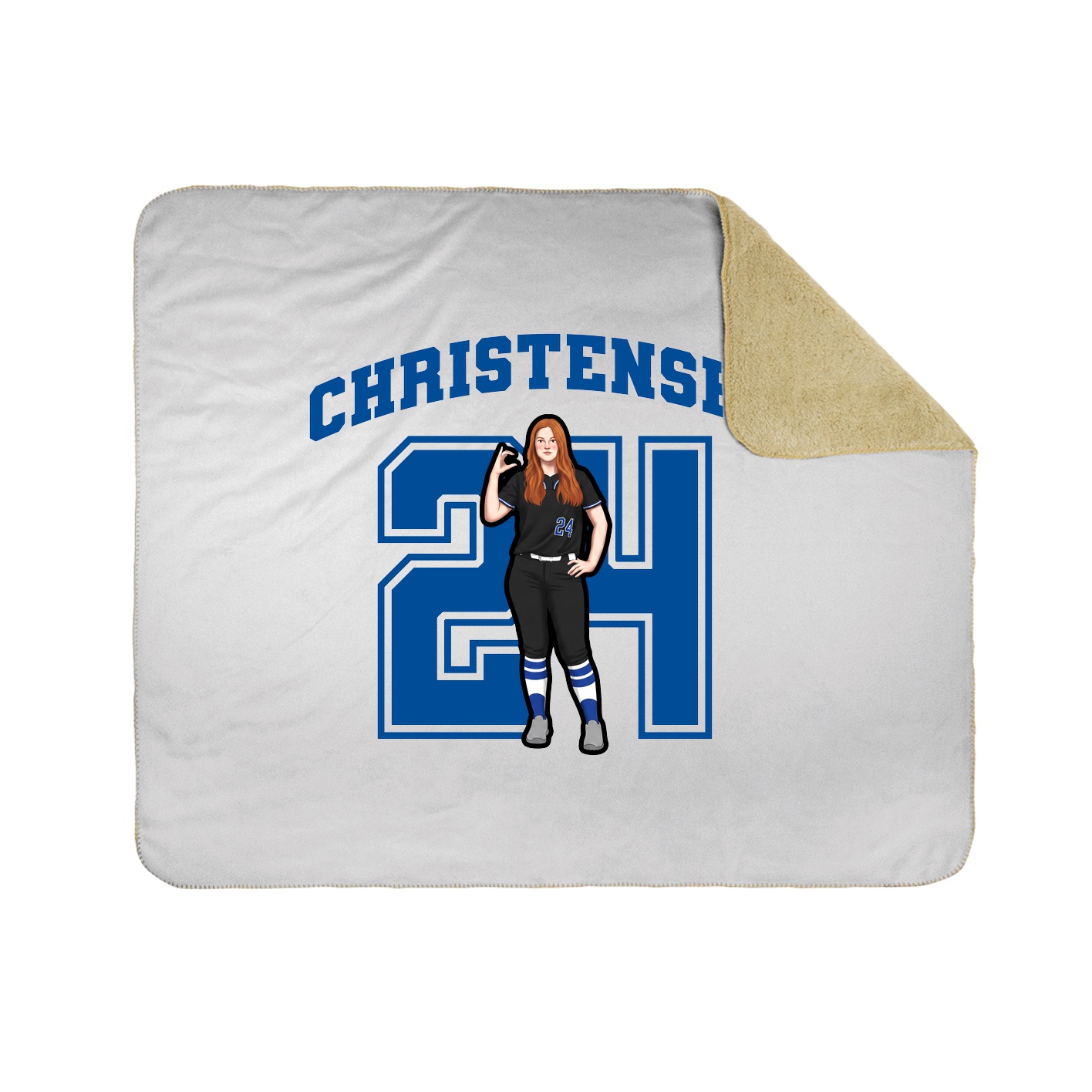 Throw Blanket — Number in White