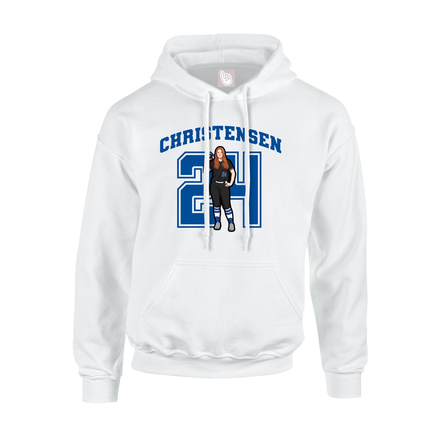 Hoodie — Number in White