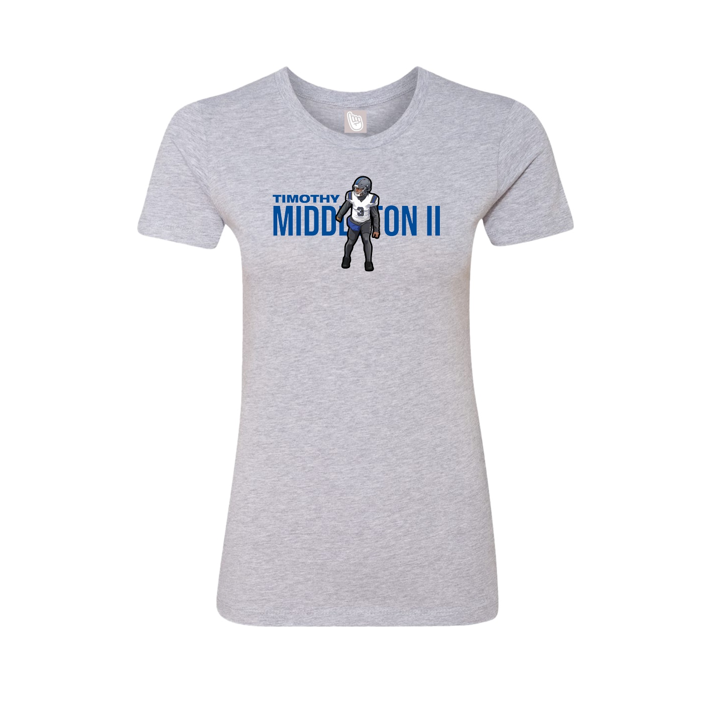 Fitted Women's Tee — Player Name in Grey