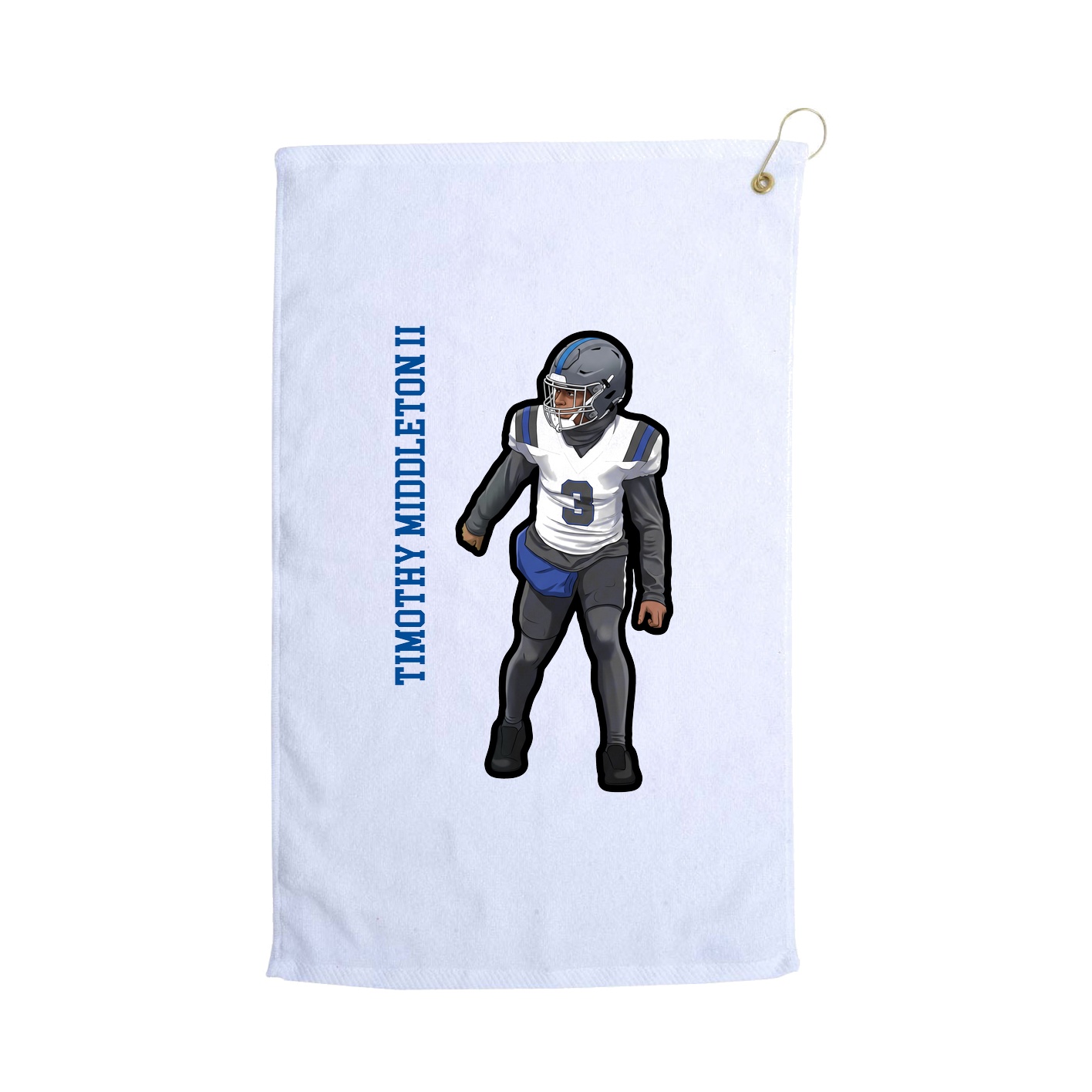 Golf Towel — Name Vertical in White