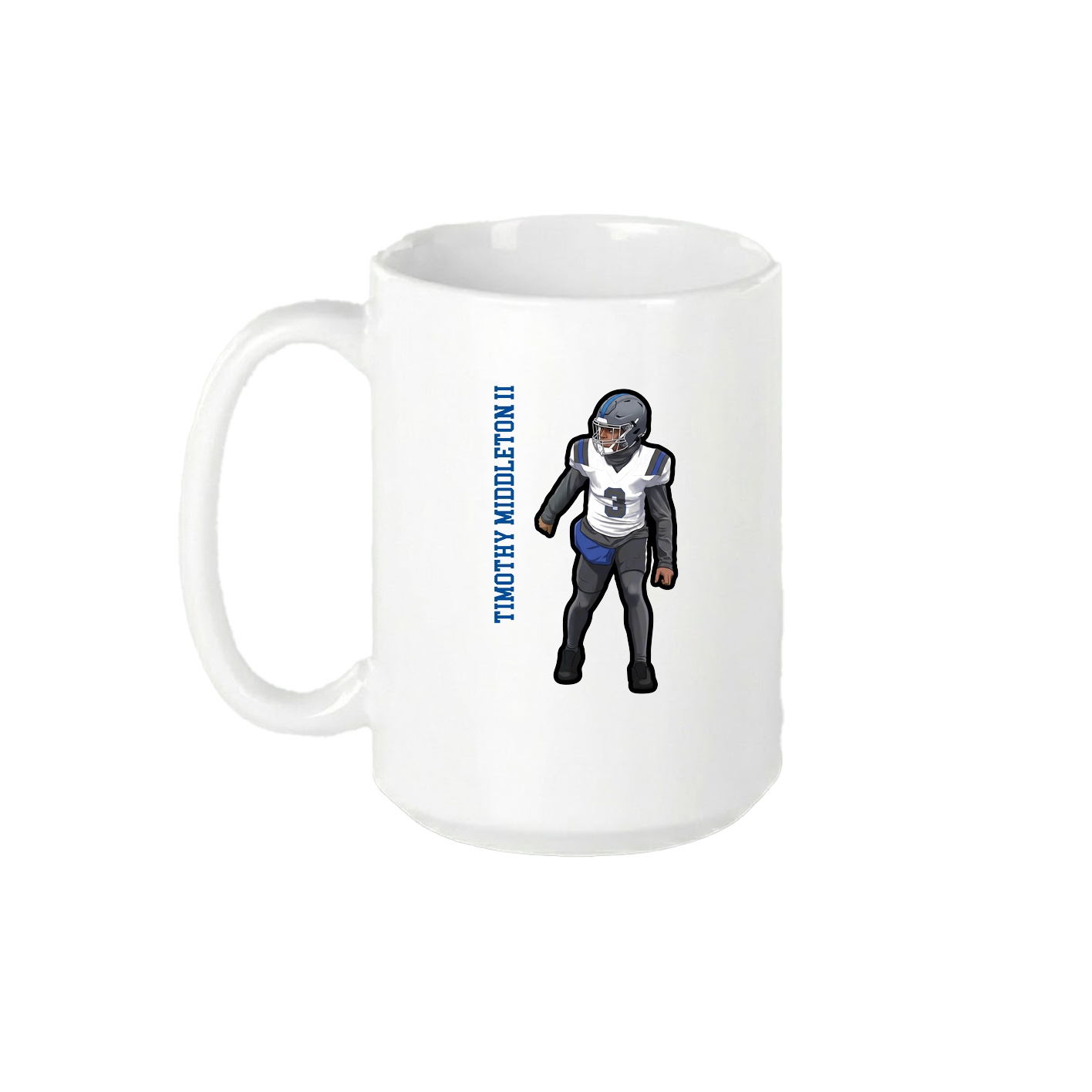 15oz Coffee Mug — Name Vertical in White