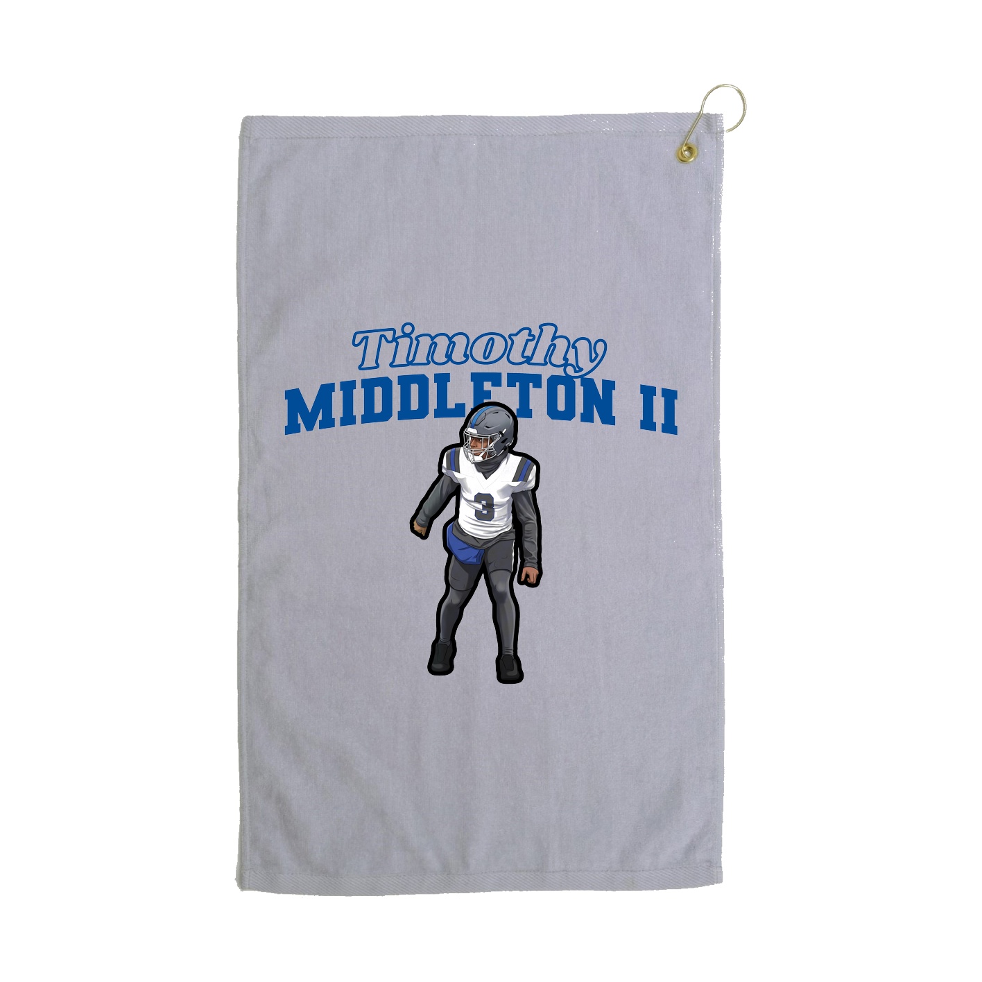 Golf Towel — Name Arch in Grey