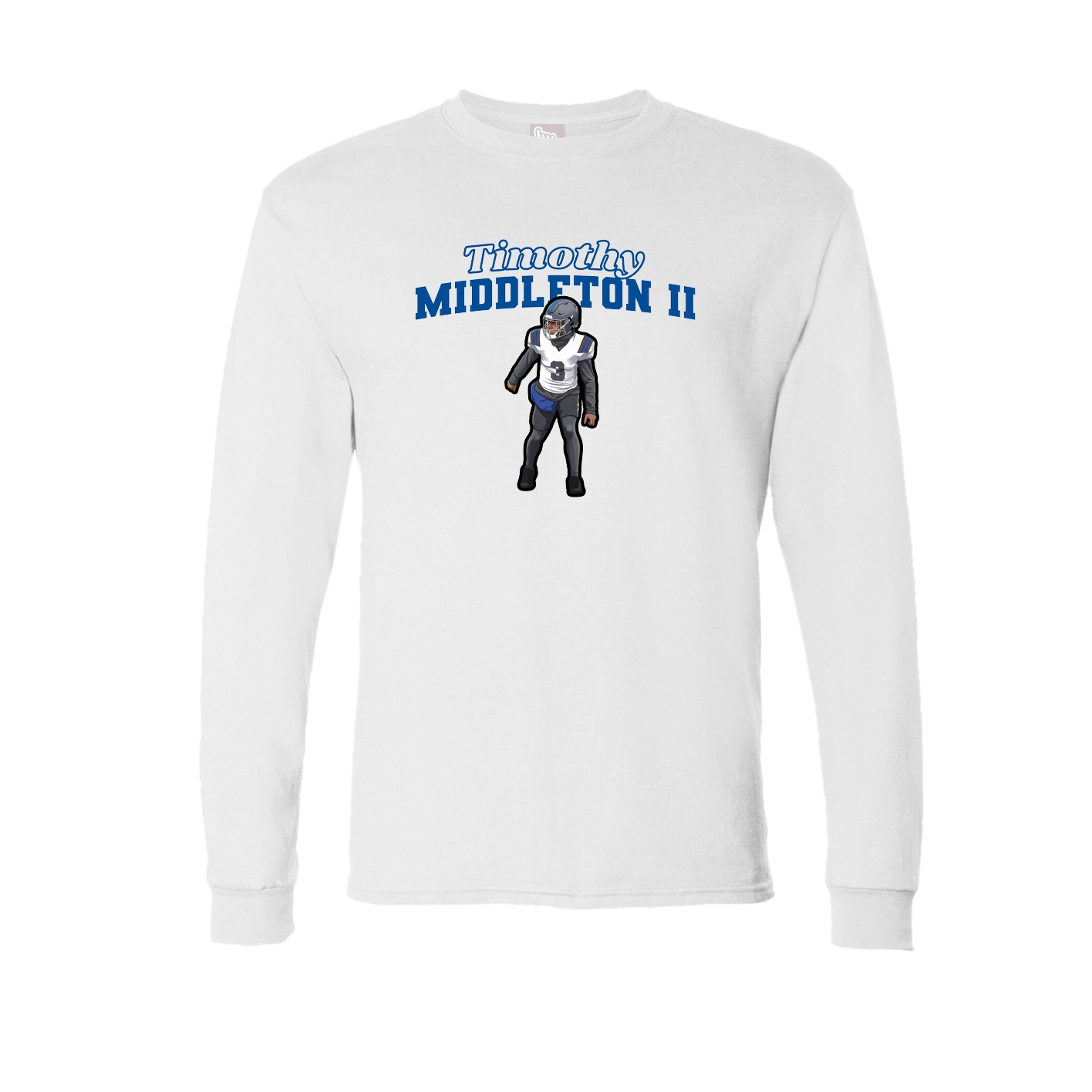 Long Sleeve Tee — Name Arch in White