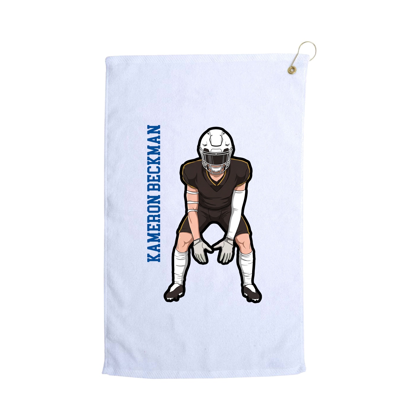 Golf Towel — Name Vertical in White