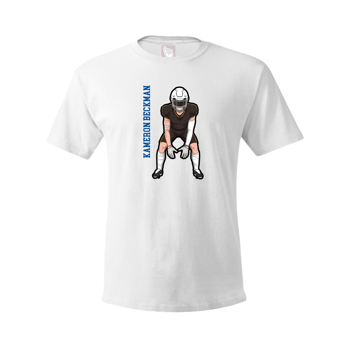 Youth Tee — Name Vertical in White