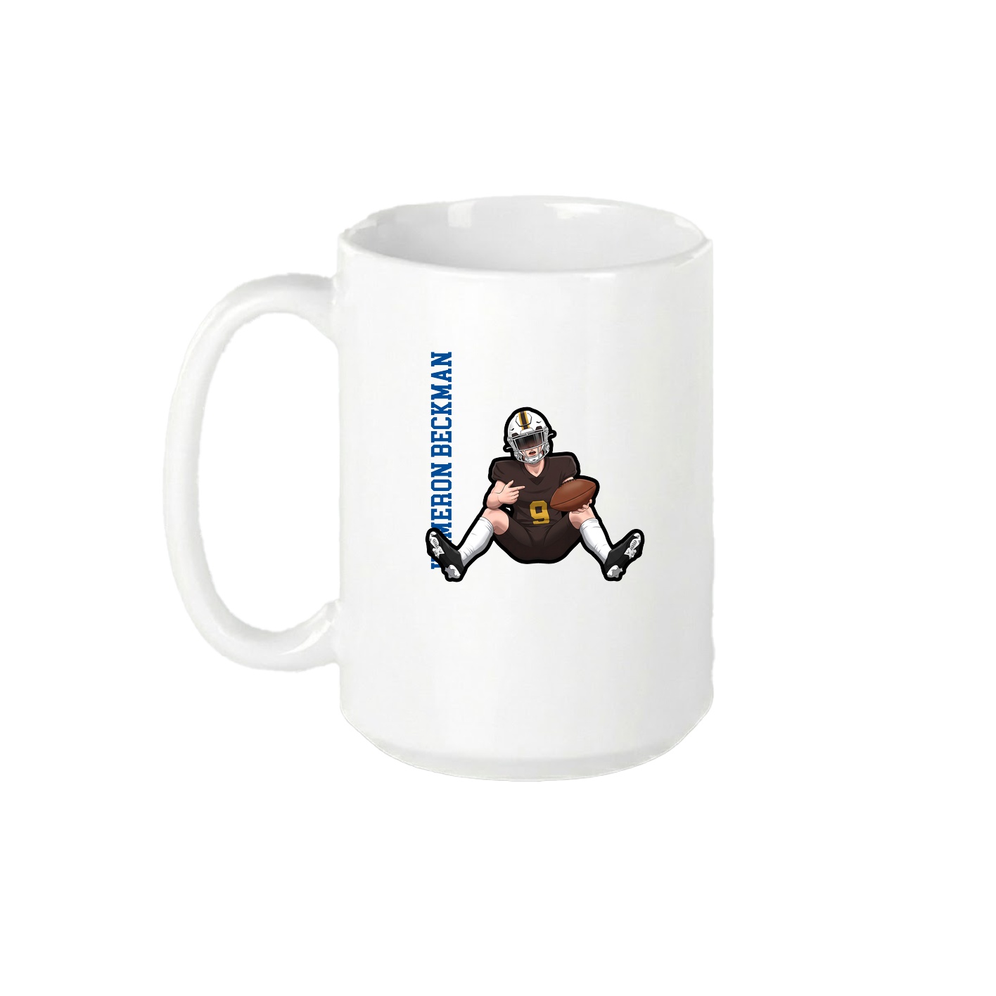15oz Coffee Mug — Name Vertical in White