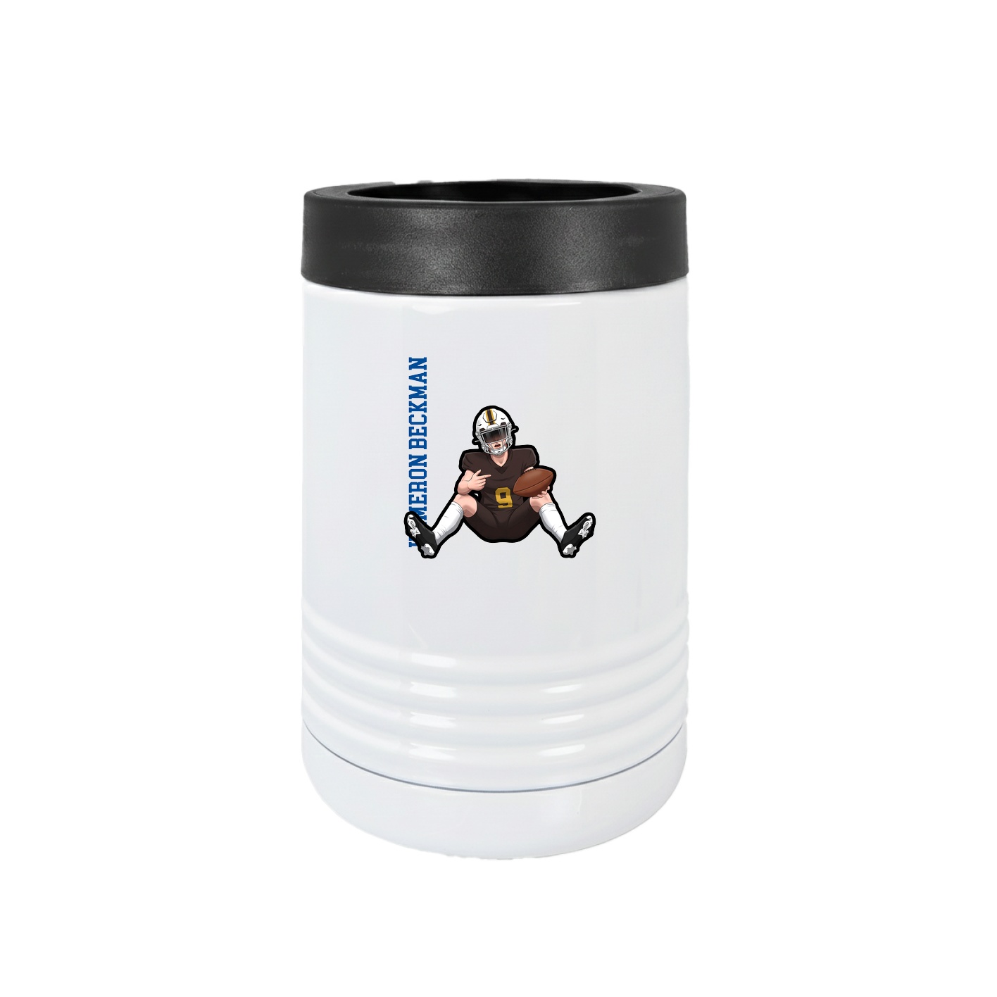 Beverage Holder — Name Vertical in White
