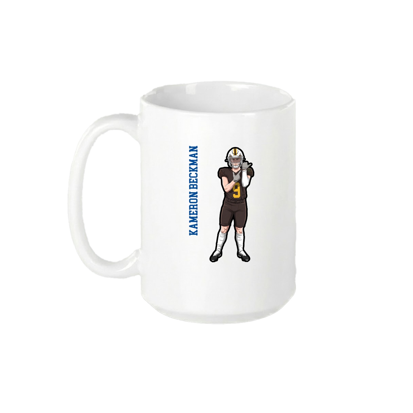 15oz Coffee Mug — Name Vertical in White