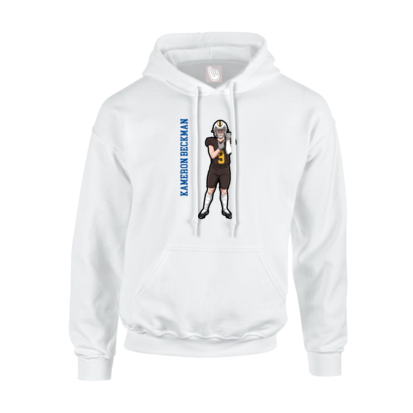 Youth Hoodie — Name Vertical in White