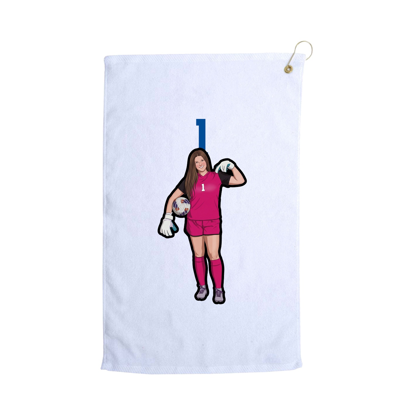 Golf Towel — Number Top in White