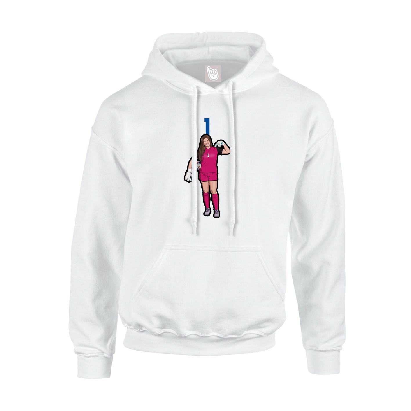 Youth Hoodie — Number Top in White