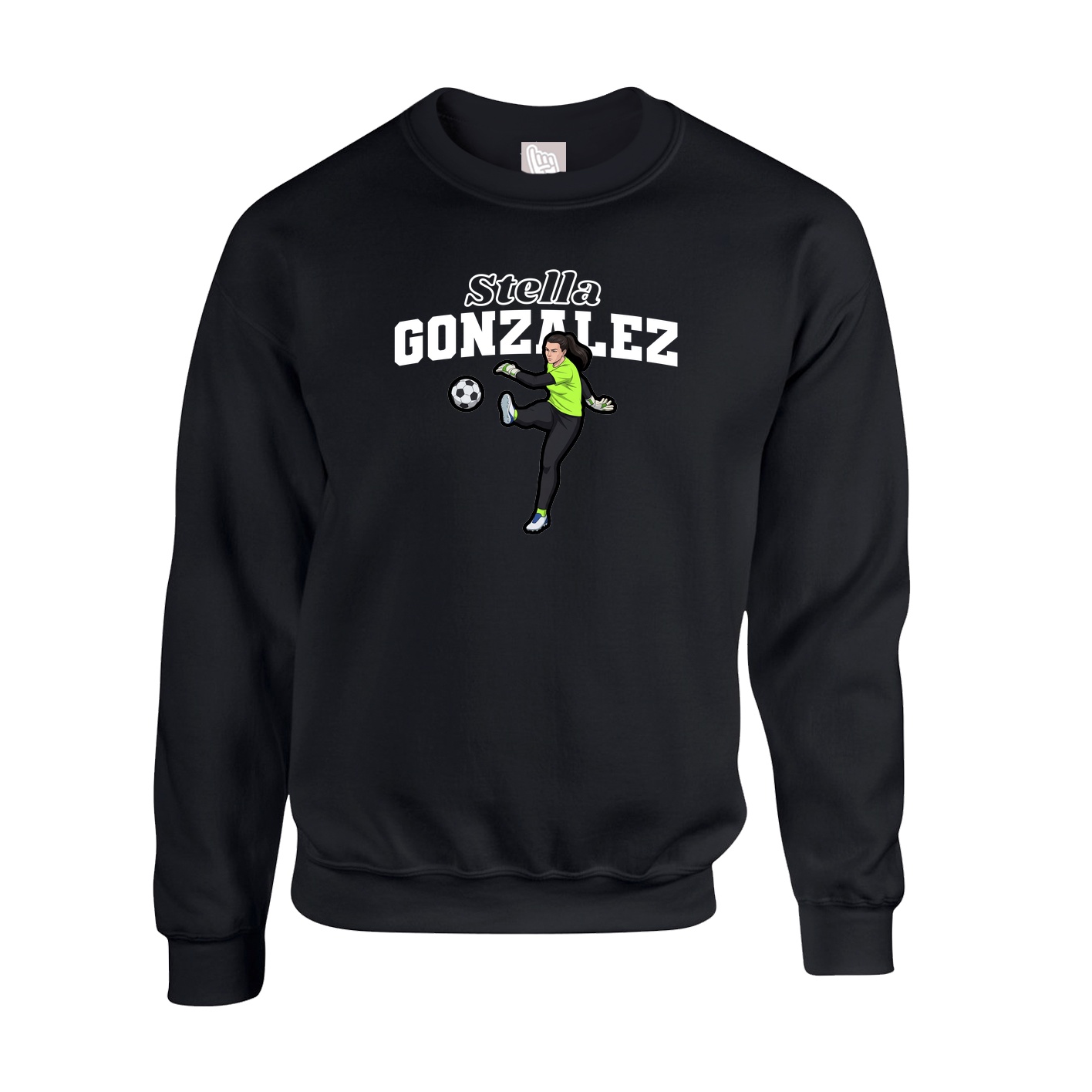 Fleece Crew — Name Arch in Black