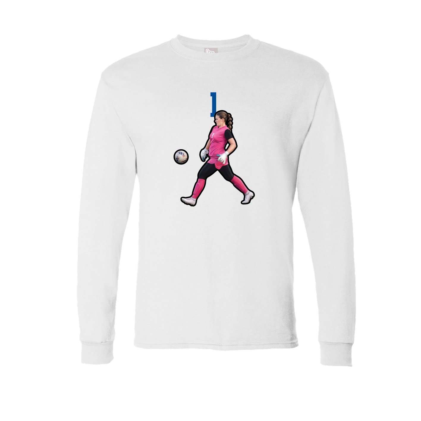 Long Sleeve Tee — Number Top in White