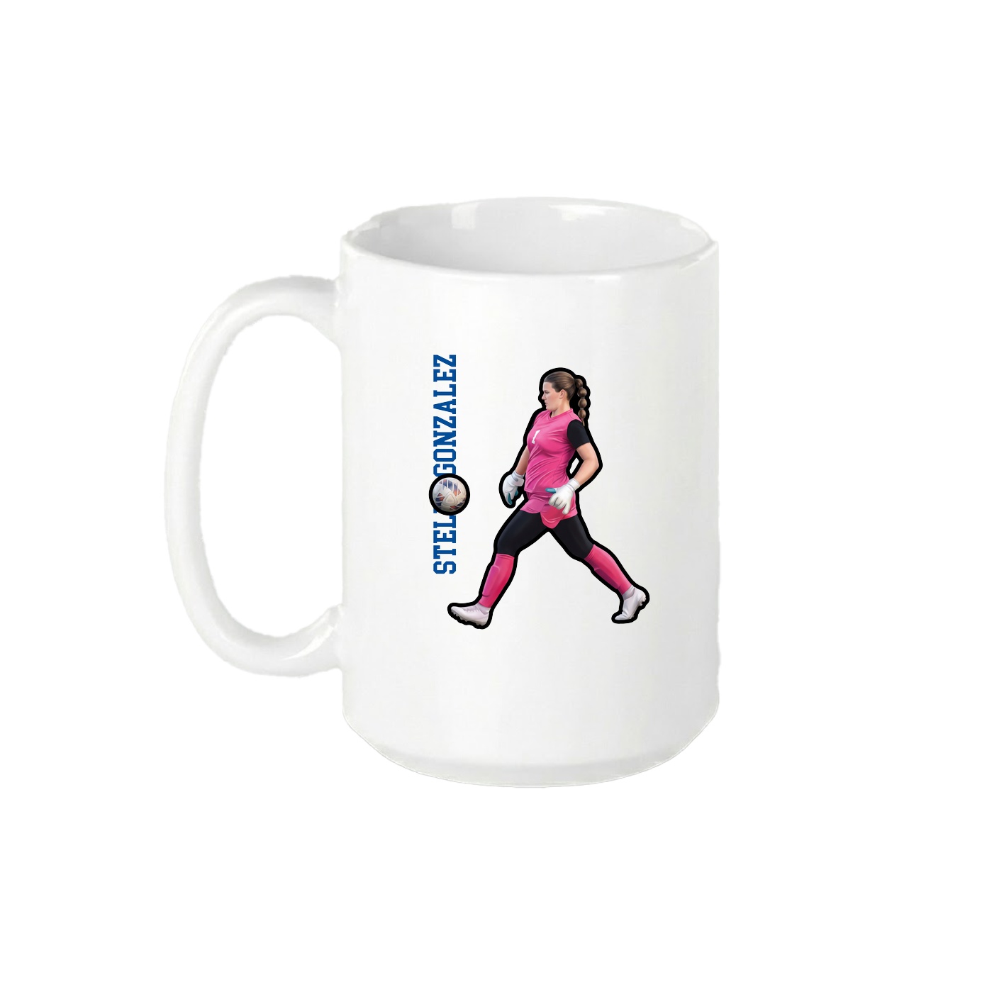 15oz Coffee Mug — Name Vertical in White
