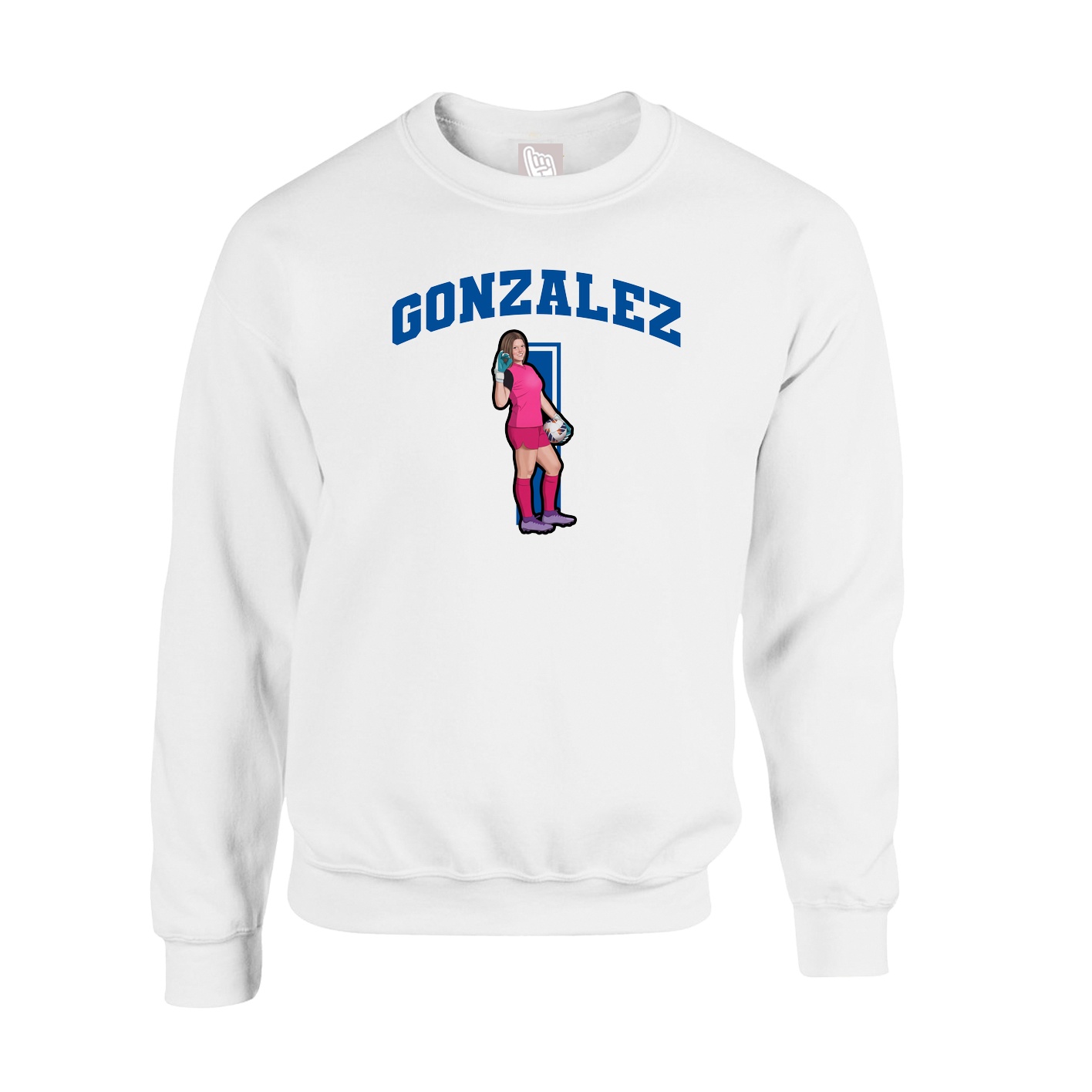 Fleece Crew — Number in White
