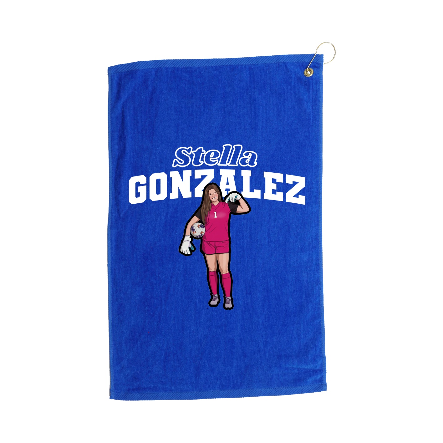 Golf Towel — Name Arch in Royal