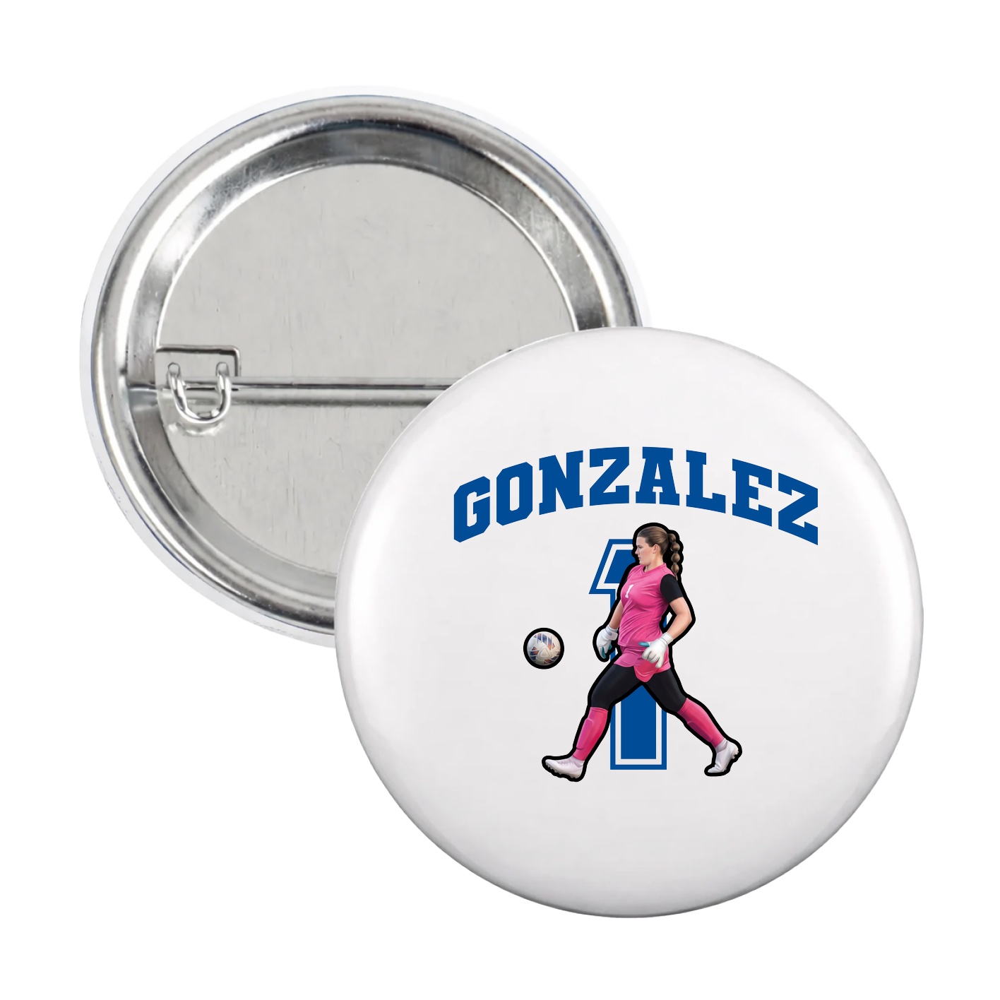 Game Day Button — Number in White