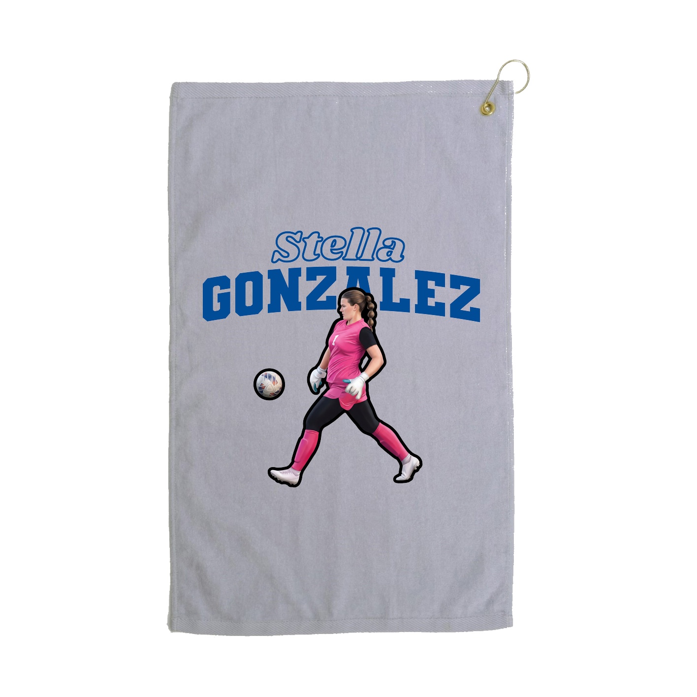 Golf Towel — Name Arch in Grey