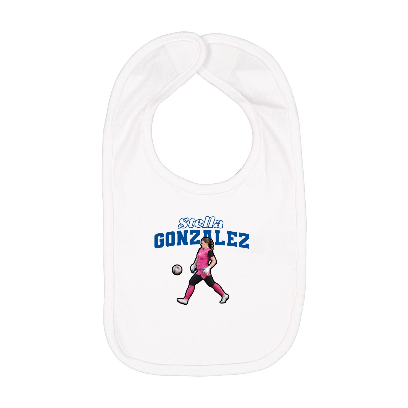 Infant Bib — Name Arch in White