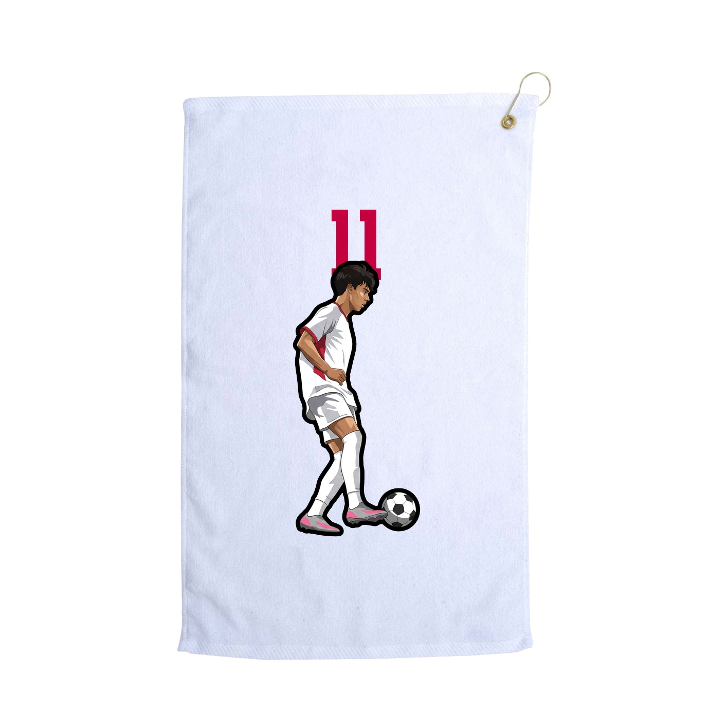 Golf Towel — Number Top in White