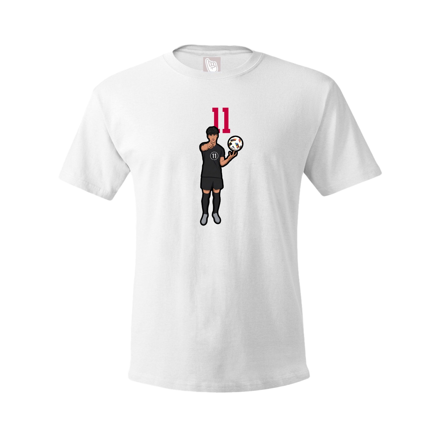 Youth Tee — Number Top in White