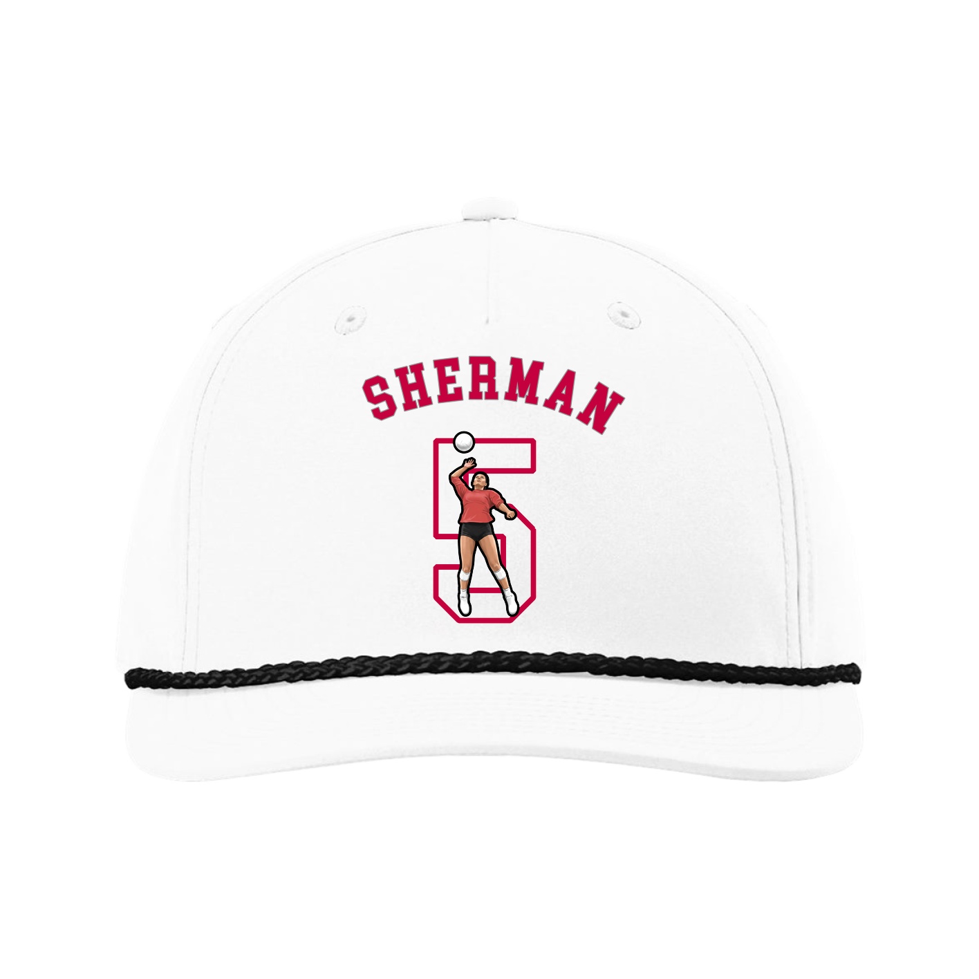 Five-Panel Classic Rope Cap — Shirsey Arch in White