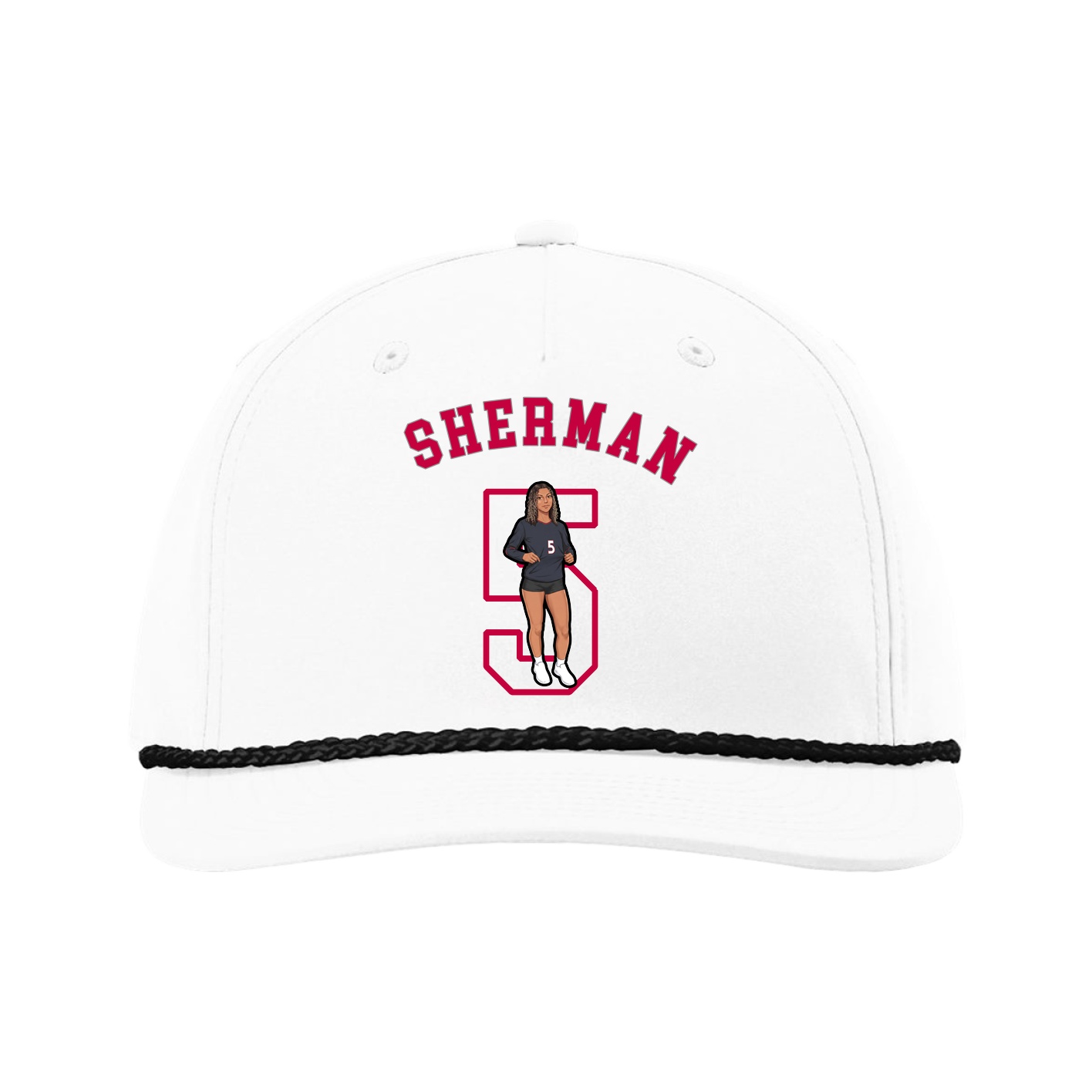 Five-Panel Classic Rope Cap — Shirsey Arch in White