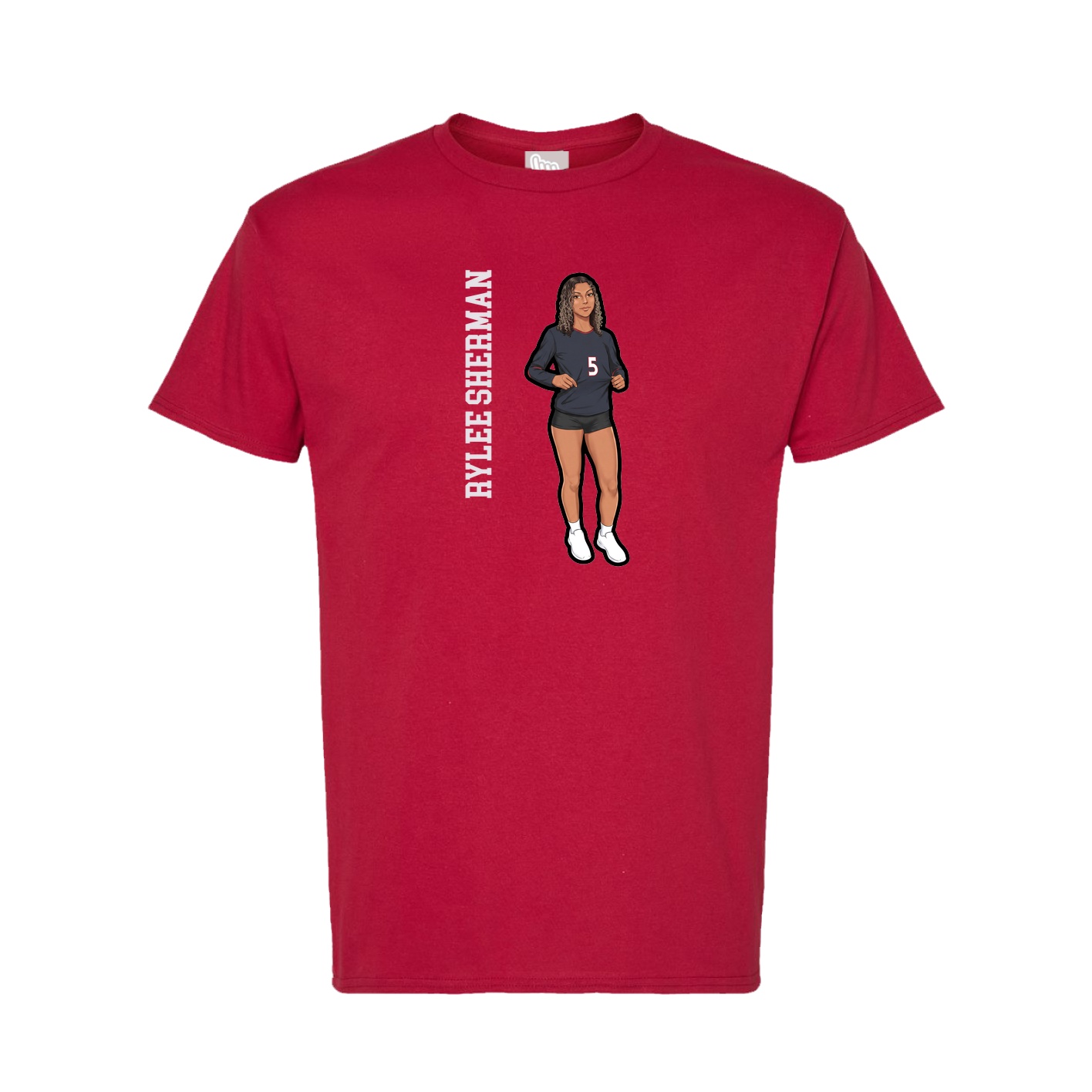 Tee — Name Vertical in Crimson