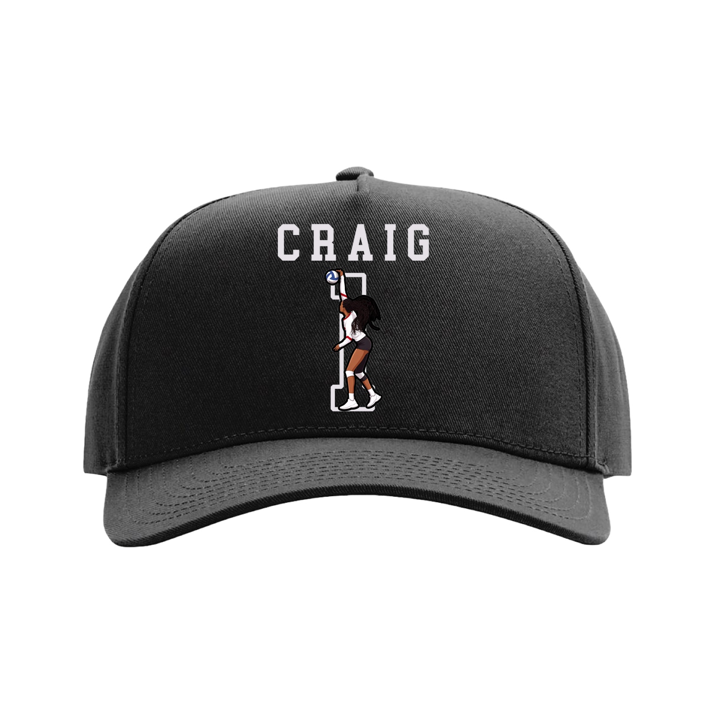 Full Fabric Five-Panel Champ Cap — Shirsey in Black