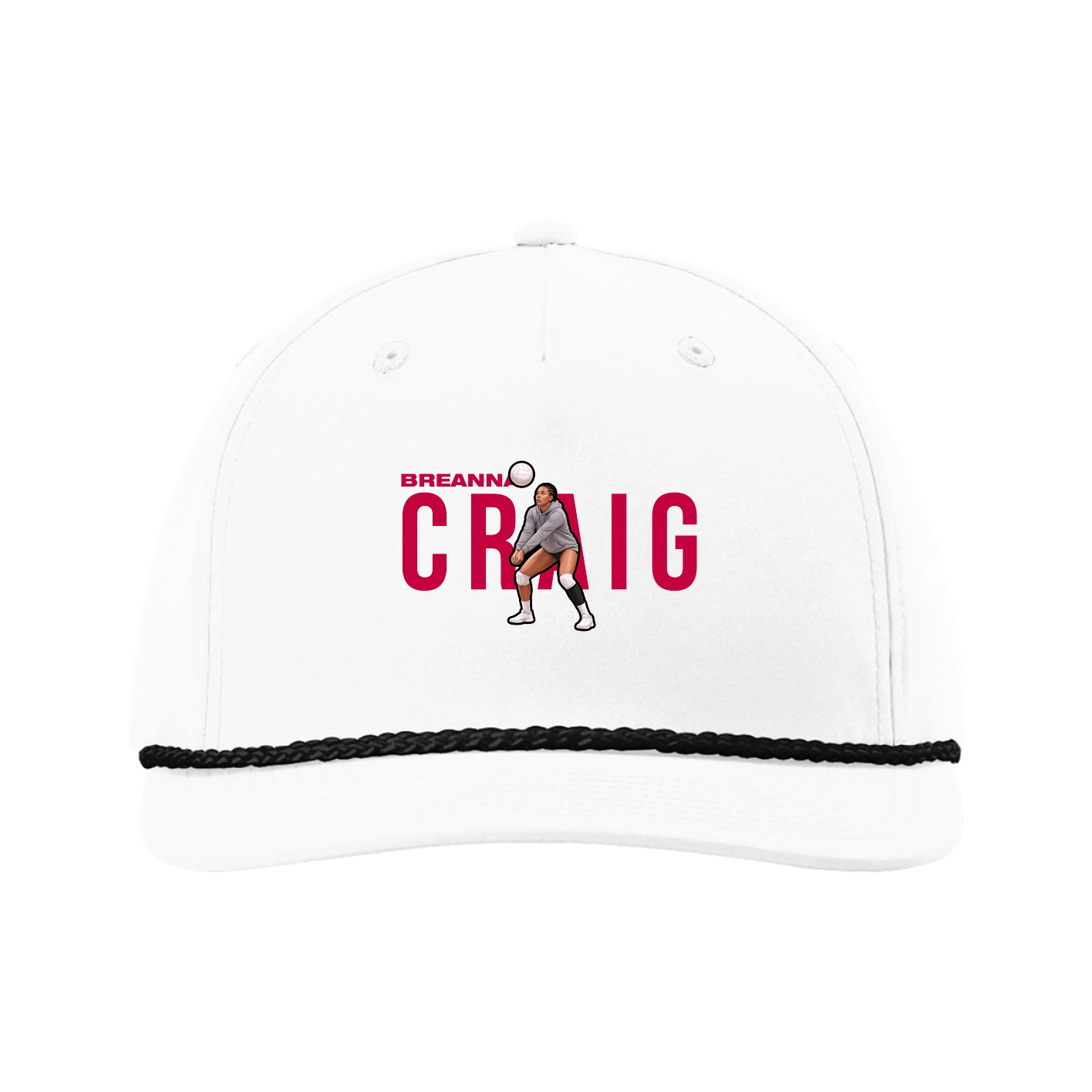 Five-Panel Classic Rope Cap — Player Name in White